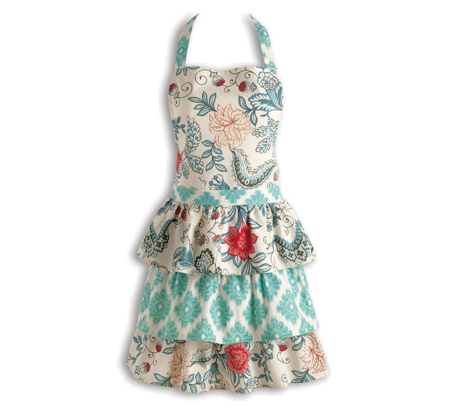 Design Imports Blue Ikat Flowers Apron