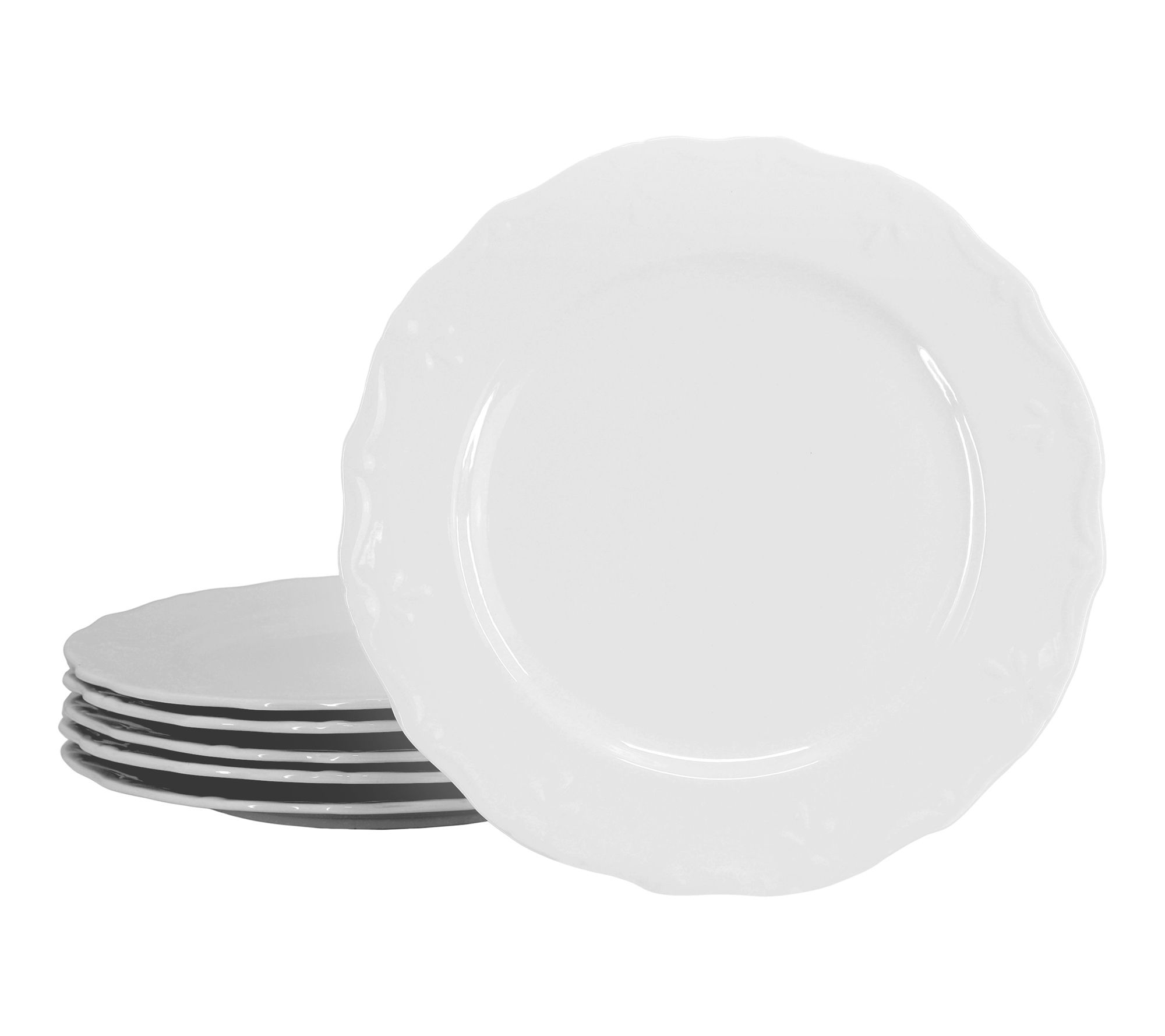 Elama Henryi 6 Piece 10.6 In Porcelain Dinner Plate Set White