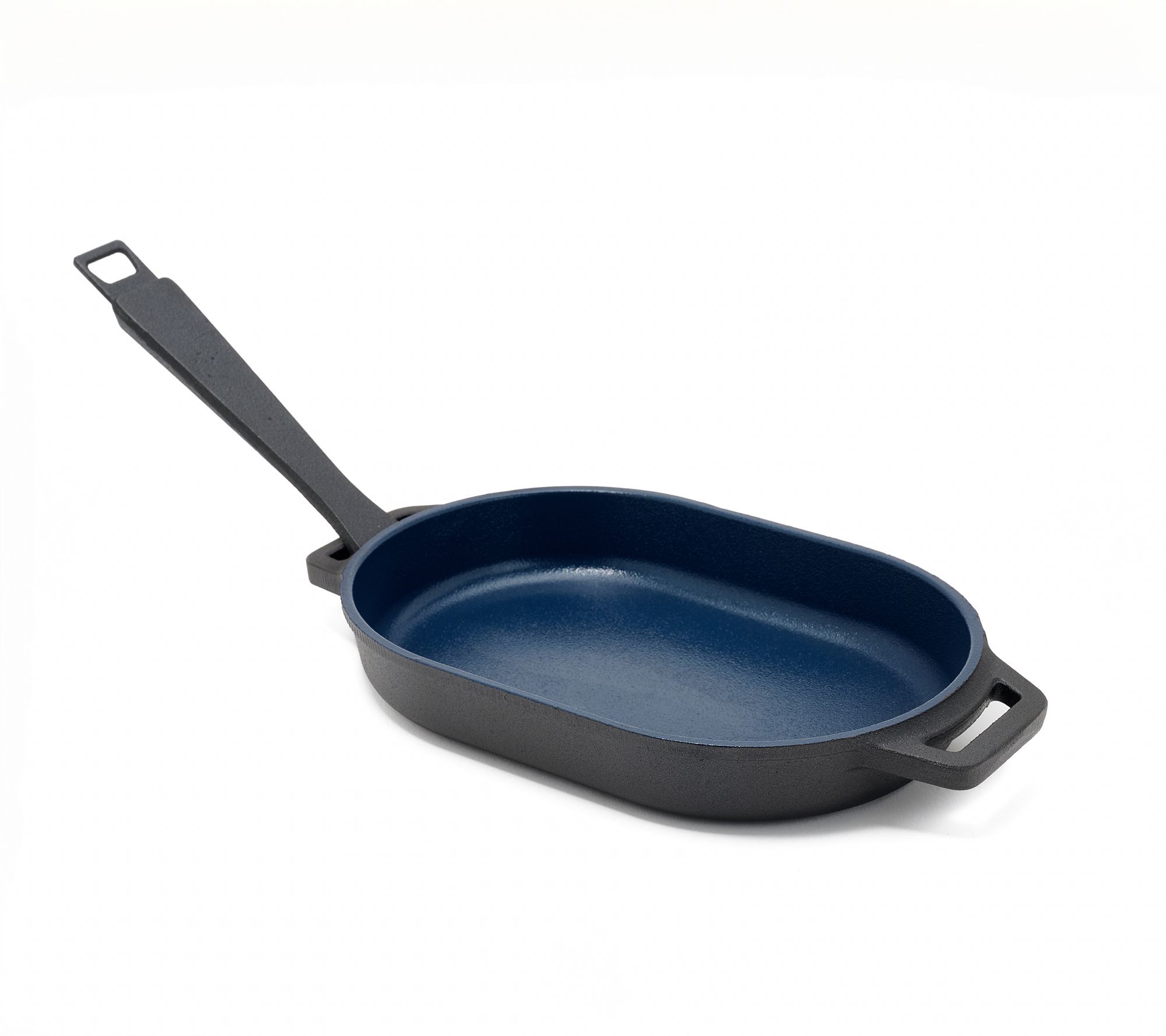 Technique Colored Ceramic N-Stick Oval CastIron Pan w/Handles