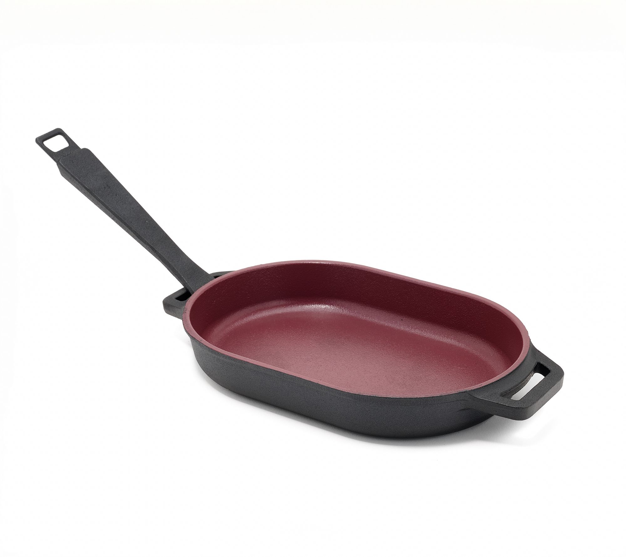 Technique Colored Ceramic N-Stick Oval CastIron Pan w/Handles