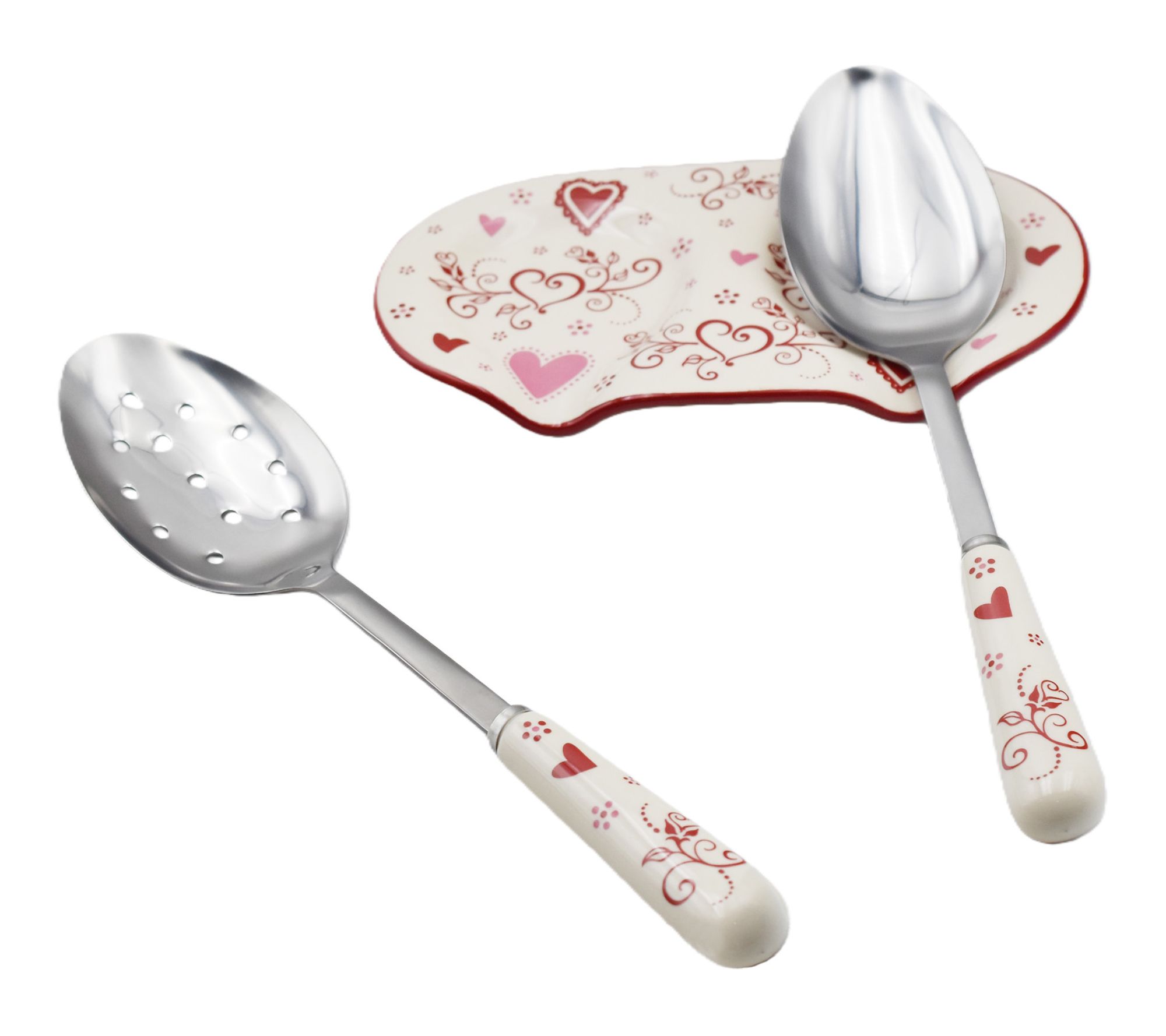 "As Is" Temp-tations Double Spoon Rest with Two Serving Spoons