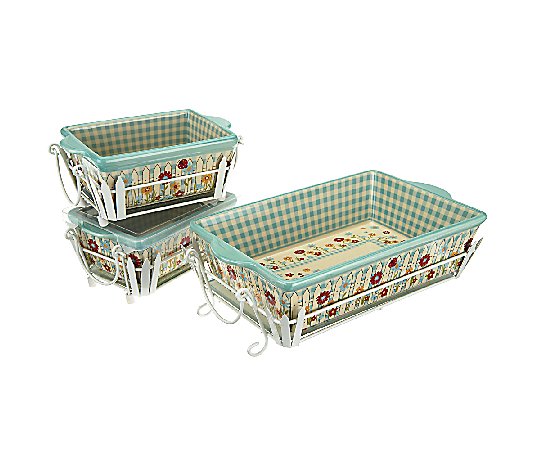 Temp-tations Gingham Gardens 9 Piece Oven to Table Set