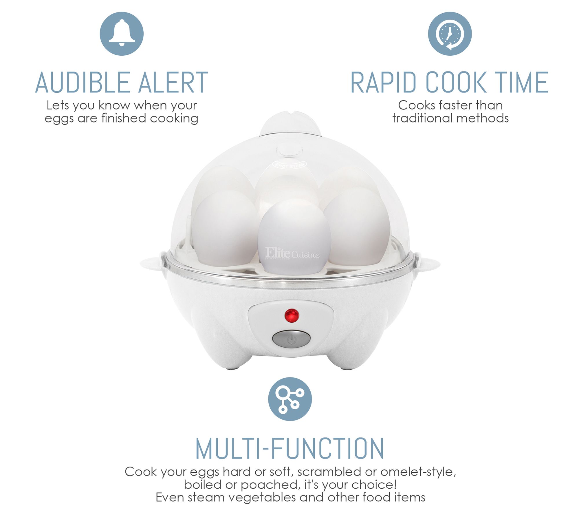 Elite Cuisine Automatic Easy Egg Cooker