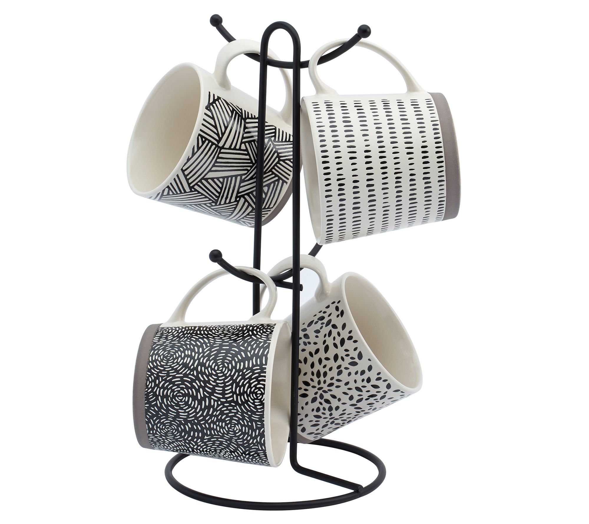 Tabletops Avenue 5-Pc 16-oz Black Wire Mug Tree Set