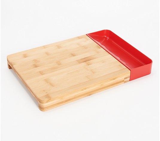 Cook's Essentials Bamboo Wood Cutting Board w/ Scrap Tray