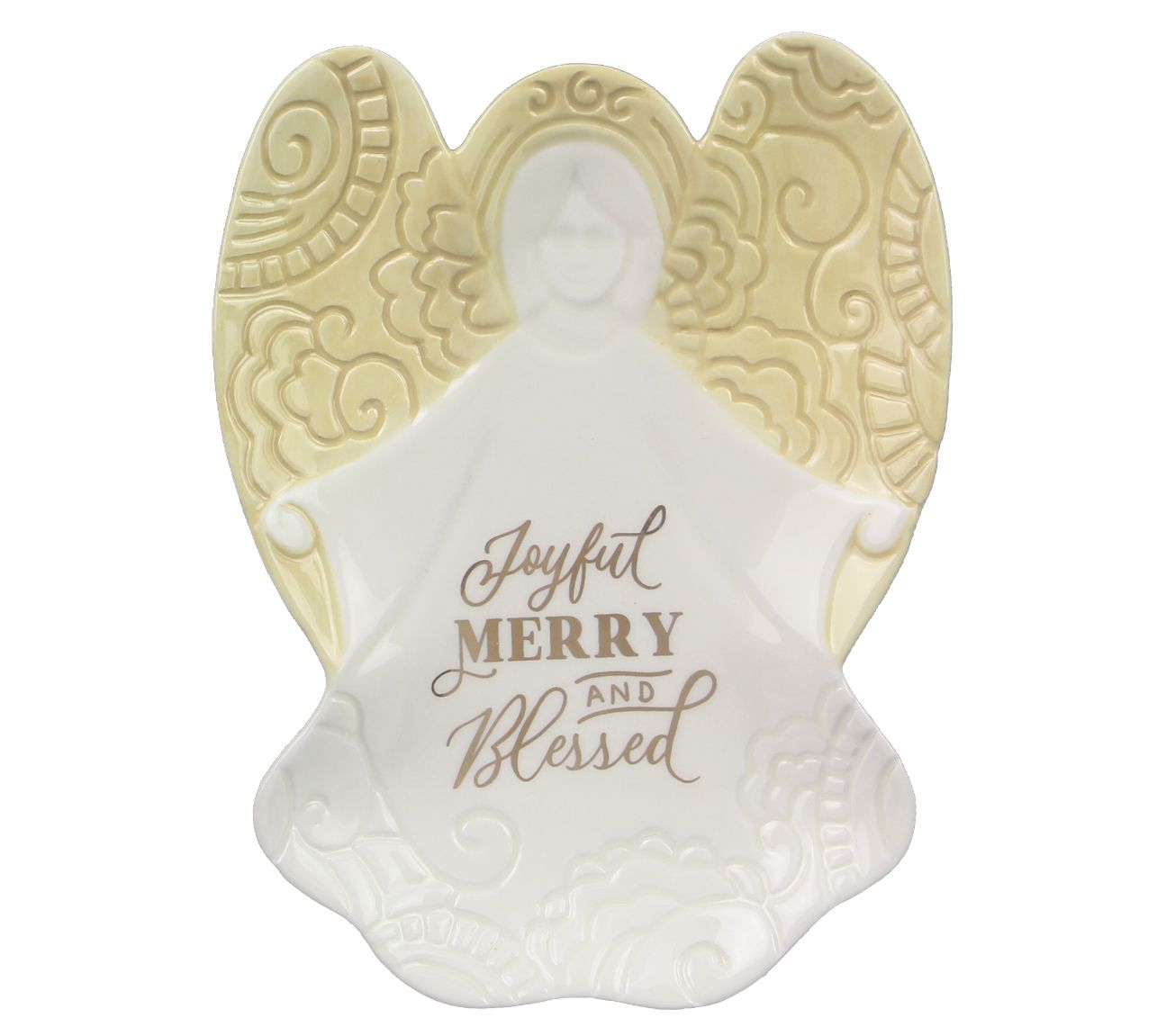 Young's Inc. Blessed Angel Ceramic Christmas Gi ft Plate