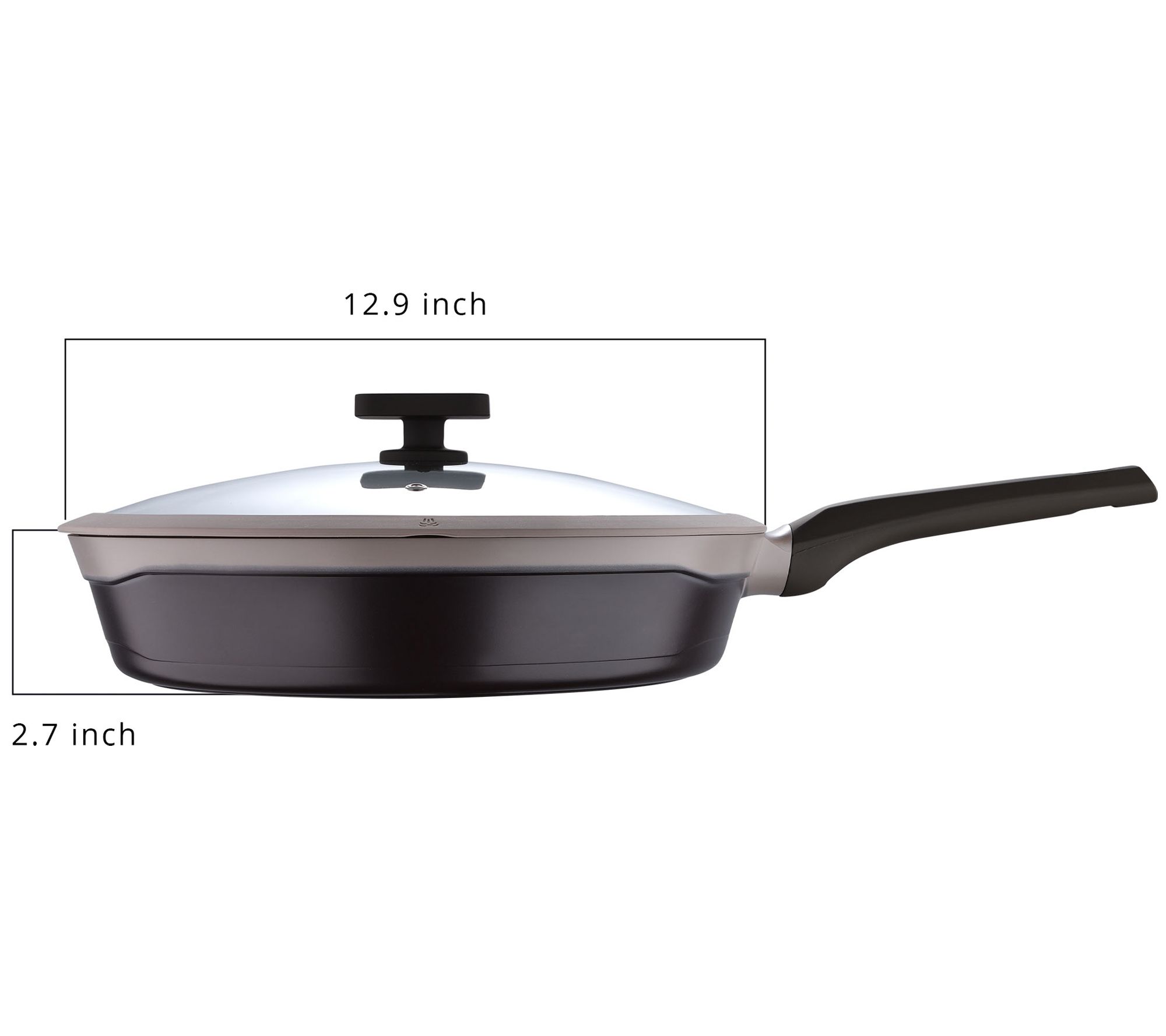 Bene Casa 12-inch Diameter, Non-Stick Frypan w/ Heat Resistant Handle