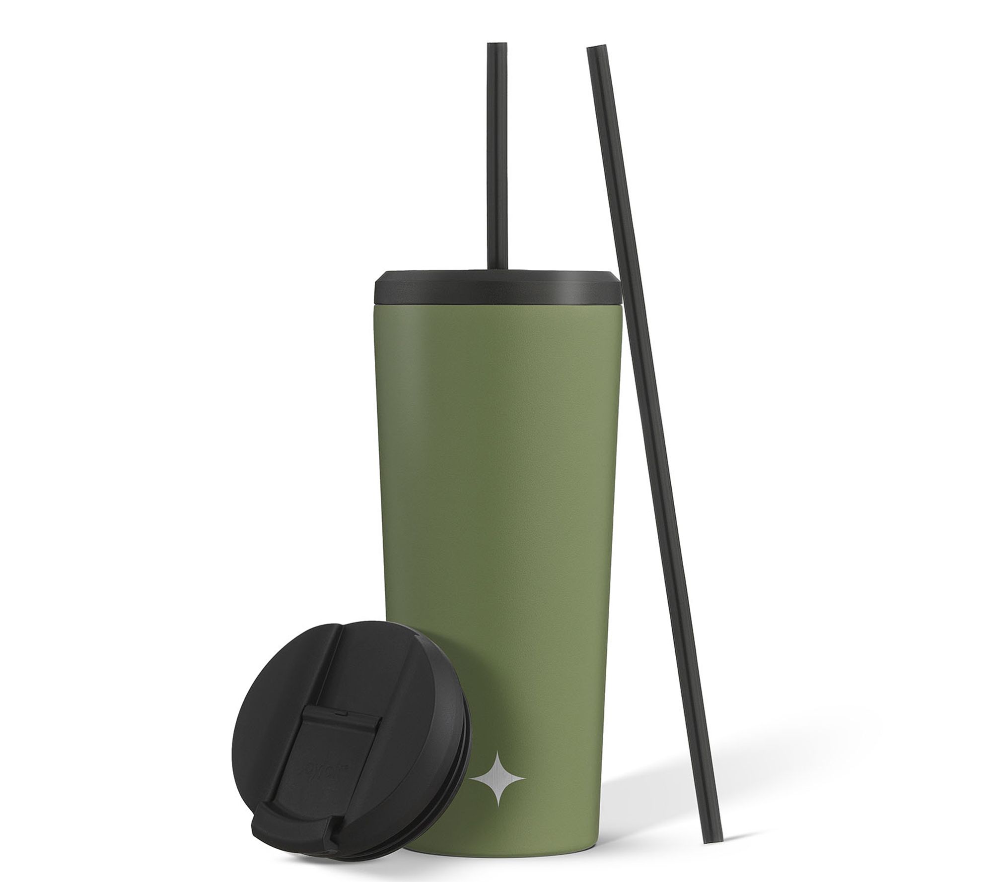 JoyJolt Vacuum Insulated Tumbler with Flip Lidnd Straw