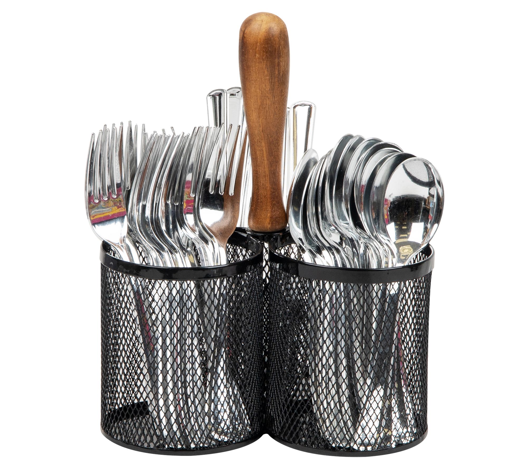 Mind Reader Ute nsil Holder, Si lverware Organi zer, Caddy, Met