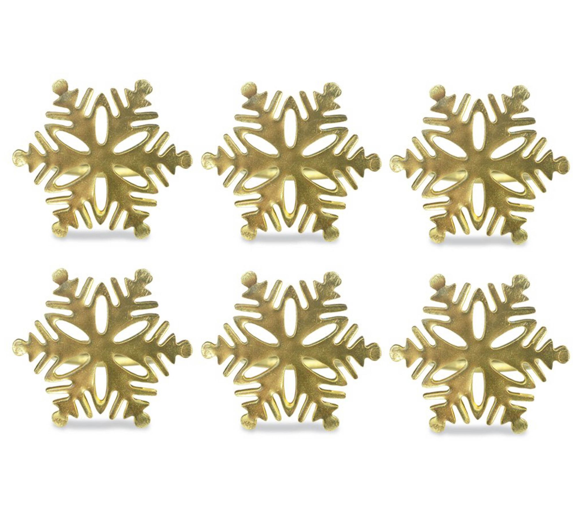 Design Imports Set/6 Gold Snowflake Napkin Rings