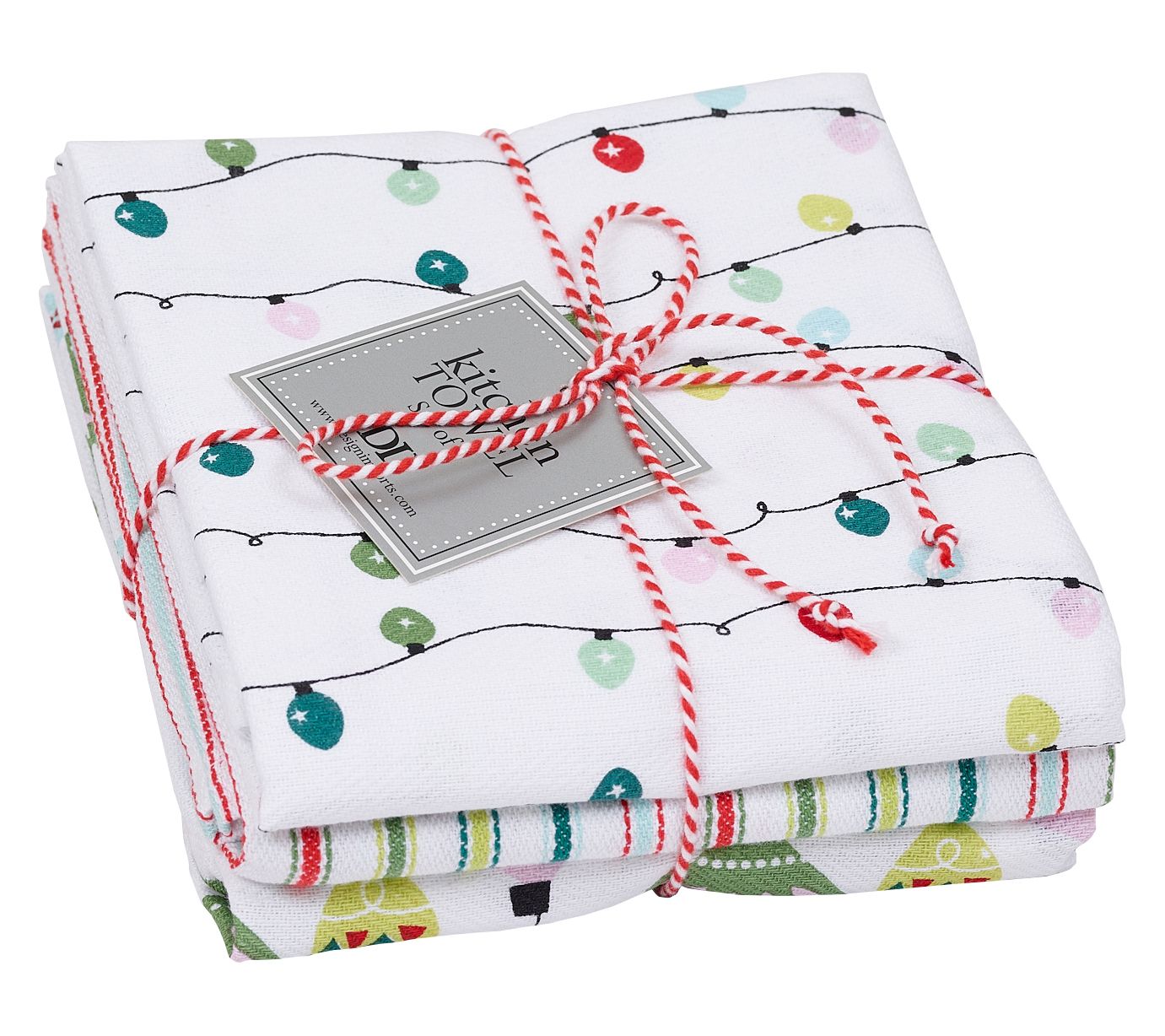 Design Imports Set of 3 Festive Christmas Kitchen Towels