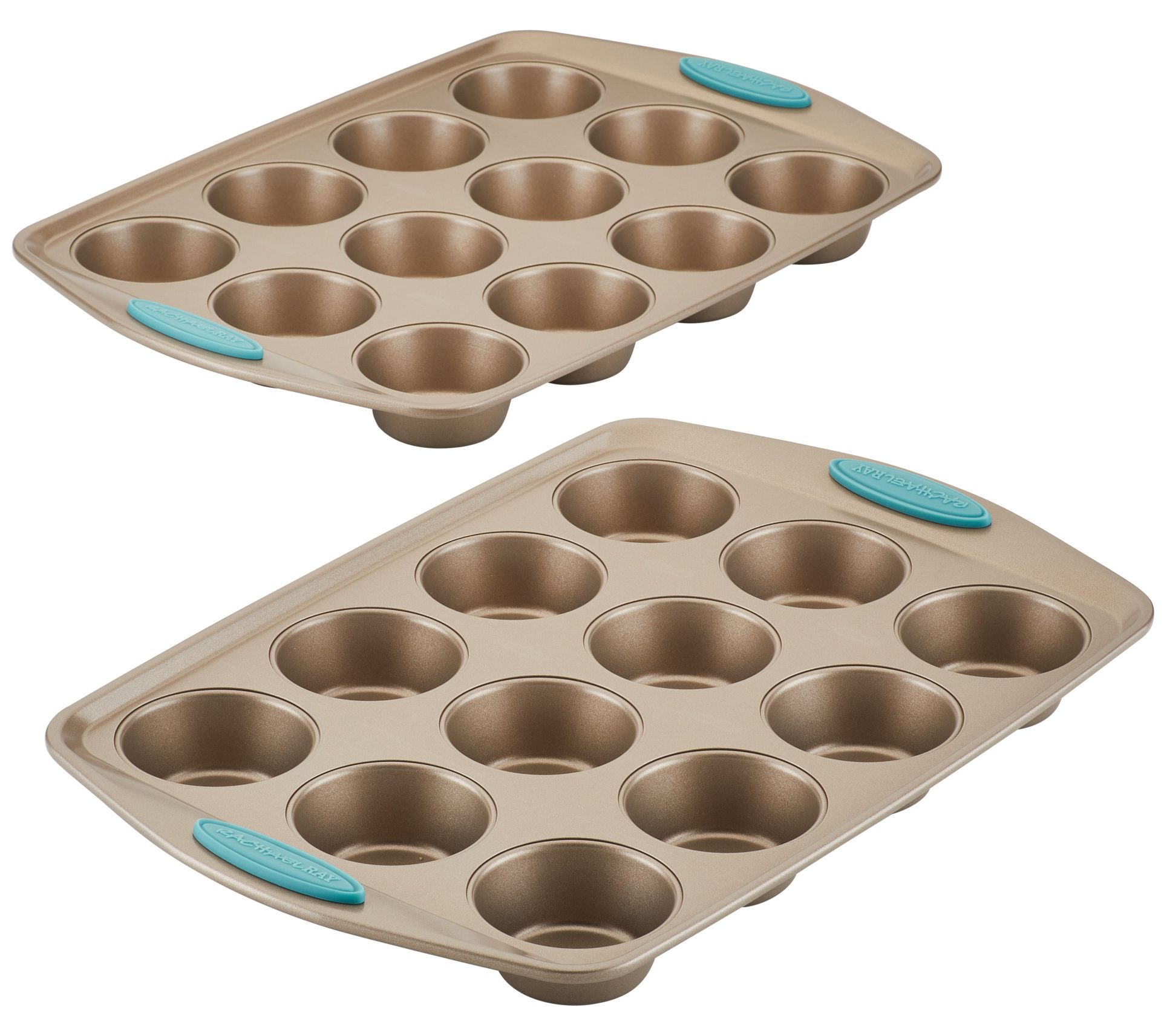 Anolon Advanced Bakeware Nonstick Muffin Pan with Silicone Grips 12-Cup - Bronze