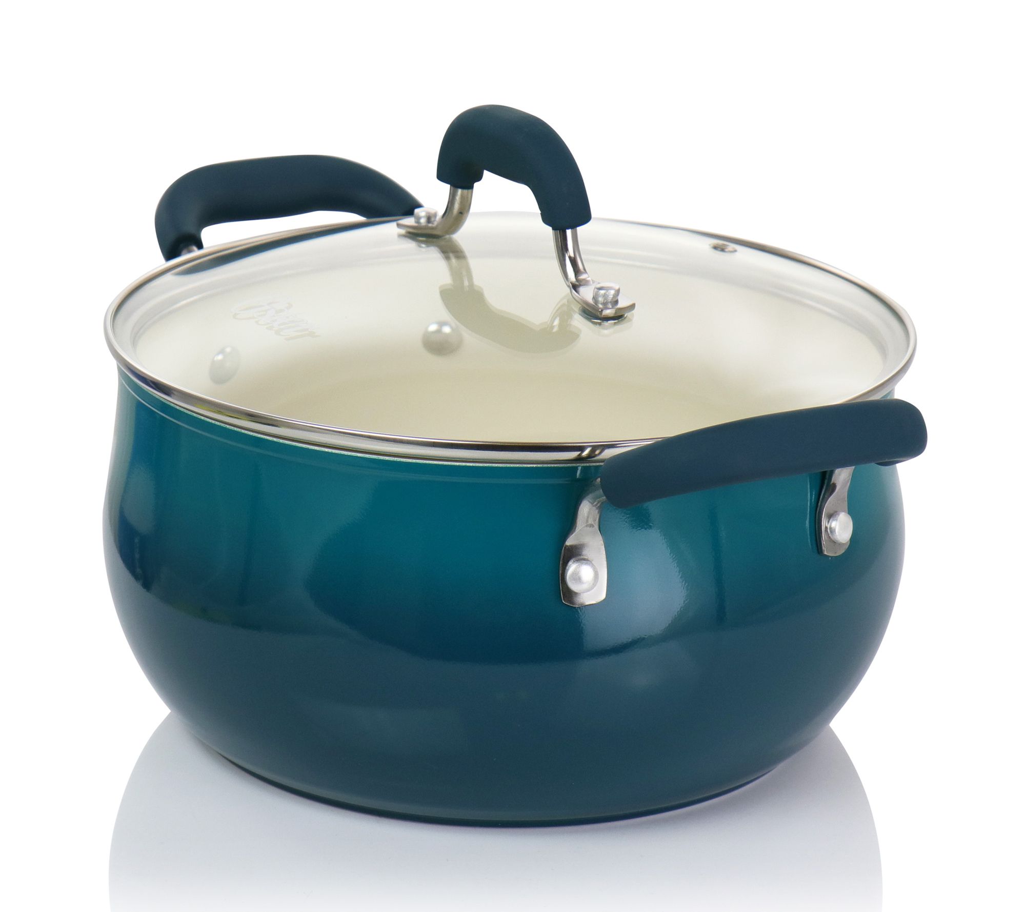 Oster Anetta 5 qt. Nonstick Aluminum Dutch Oven with Lid in Navy