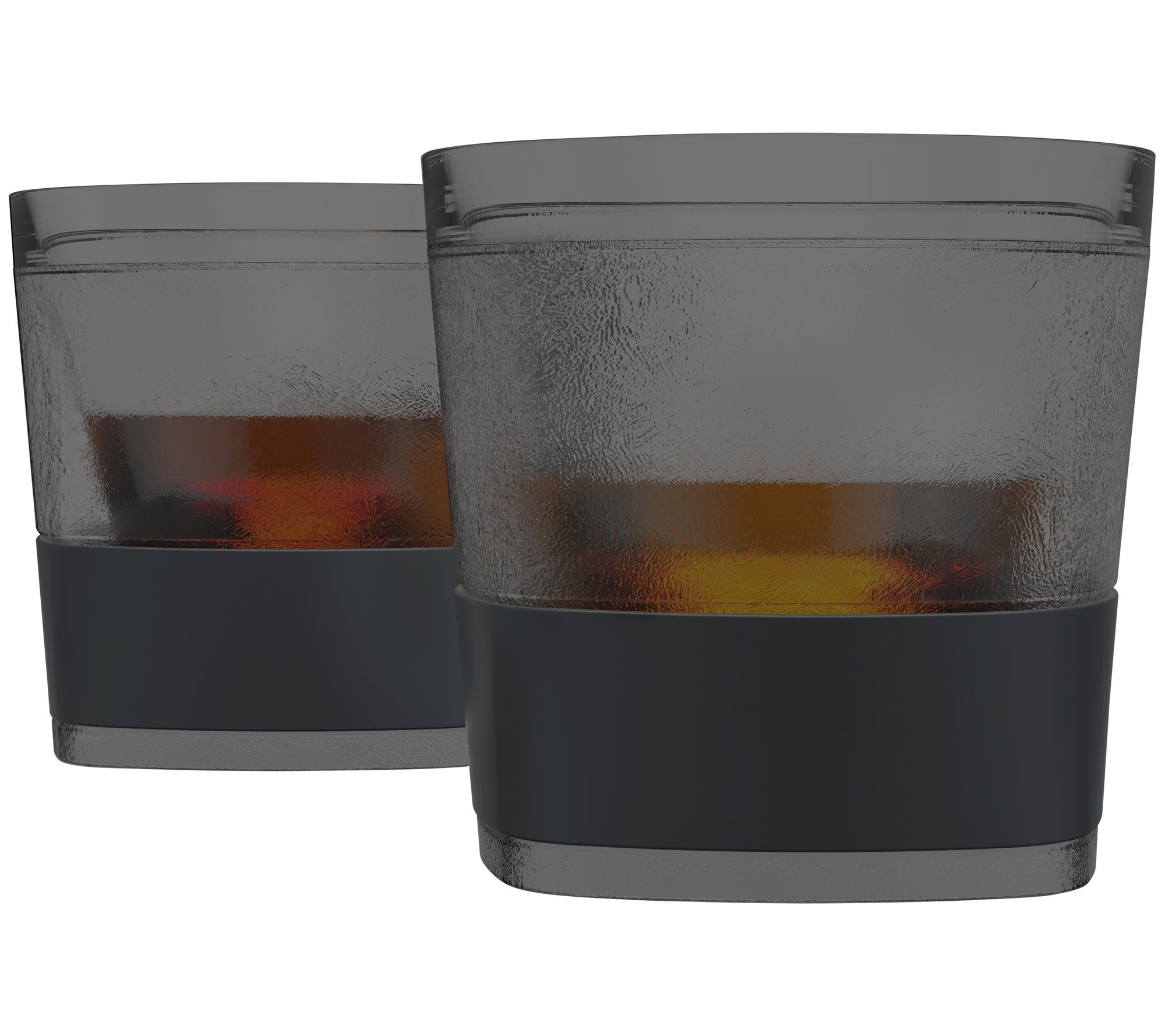 HOST Freeze Insulated Martini Cooling Cups, Plastic Freezer Gel Chiller  Double Wall Stemless Cocktail Glass Set of 2, 9 oz, Grey