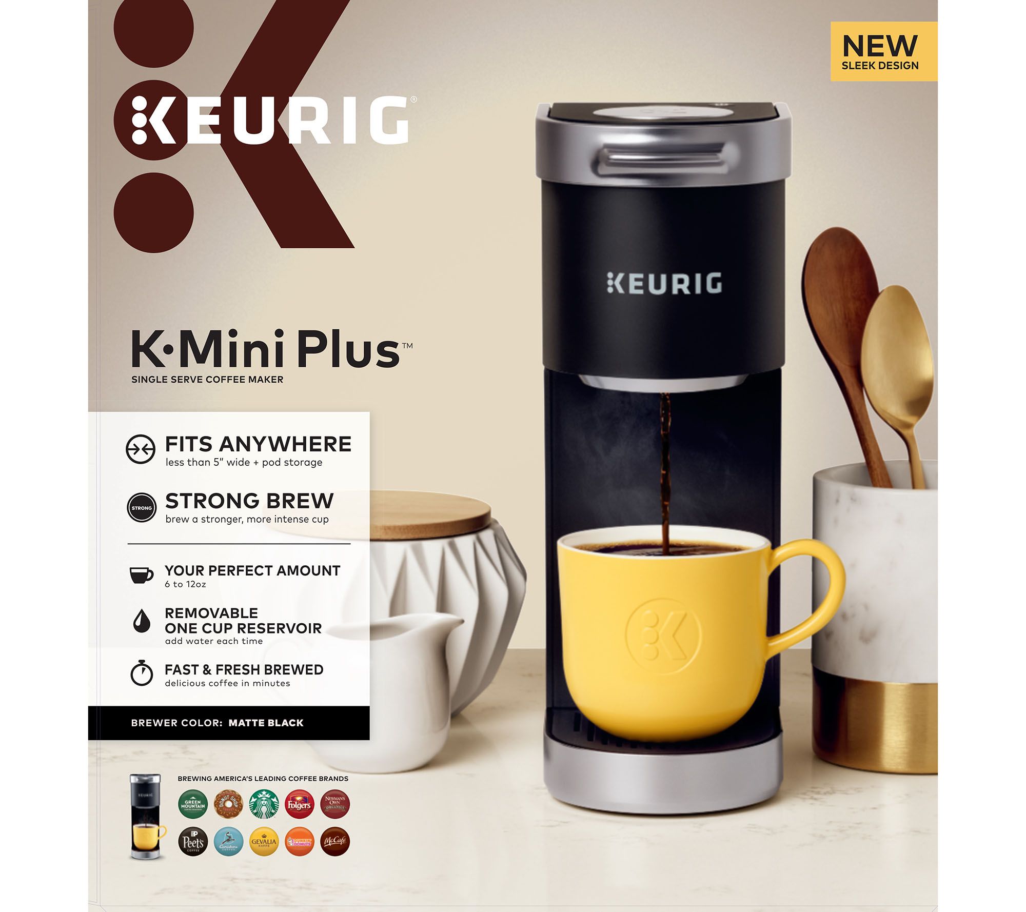 (QVC) Keurig KMini Plus Coffee Maker with My KCup and 36 KCups