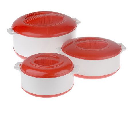 Insocore Set of 3 Stainless Steel Lined Insulated Food Containers - QVC.com