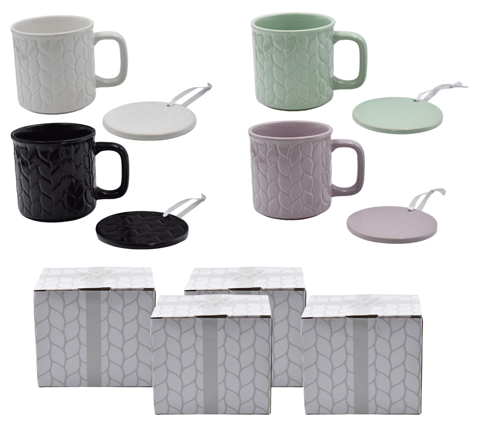 "As Is" Temp- tations Set of (4) 16-oz Mugs w/ Ornament Lid-It