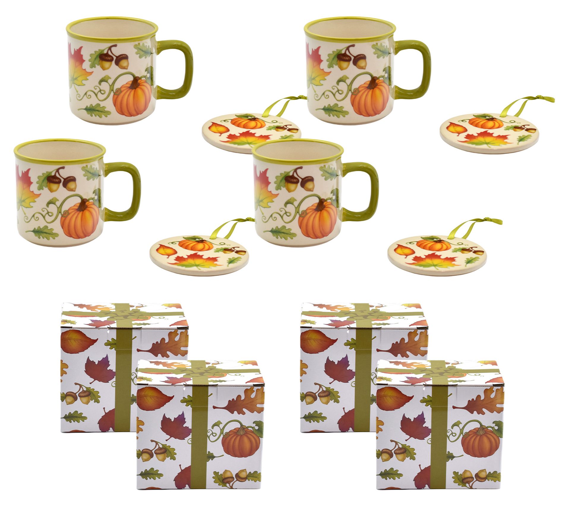 "As Is" Temp- tations Set of (4) 16-oz Mugs w/ Ornament Lid-It