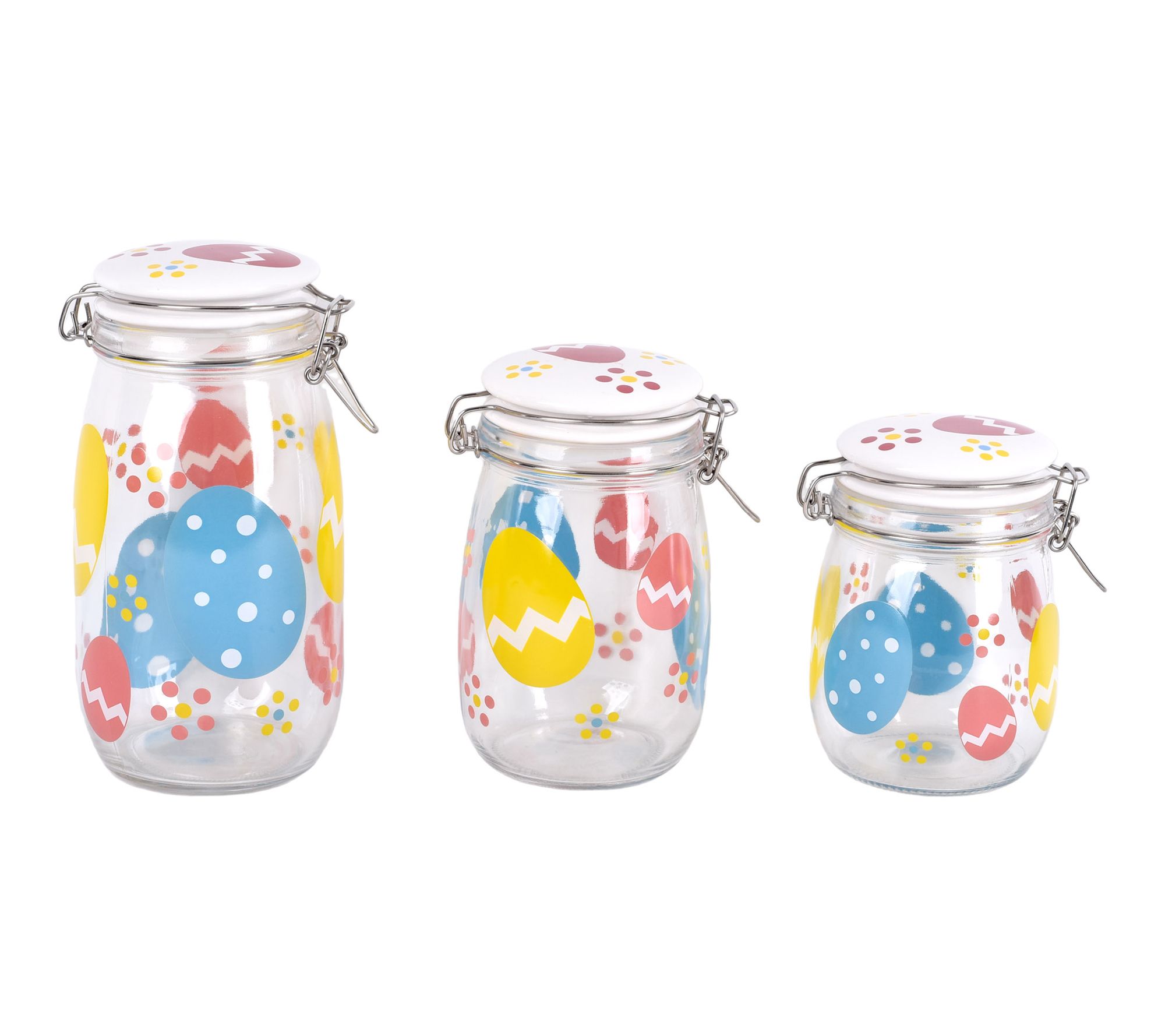 "As Is" Temp-tations Seasonal Set of 3 Lidded Glass Canisters