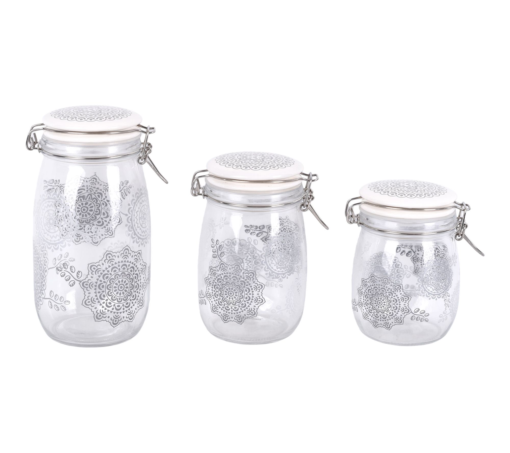 "As Is" Temp-tations Seasonal Set of 3 Lidded Glass Canisters