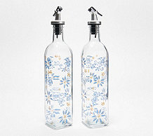  Temp-tations Set of 2 Glass Oil Bottles with Spouts - K51575
