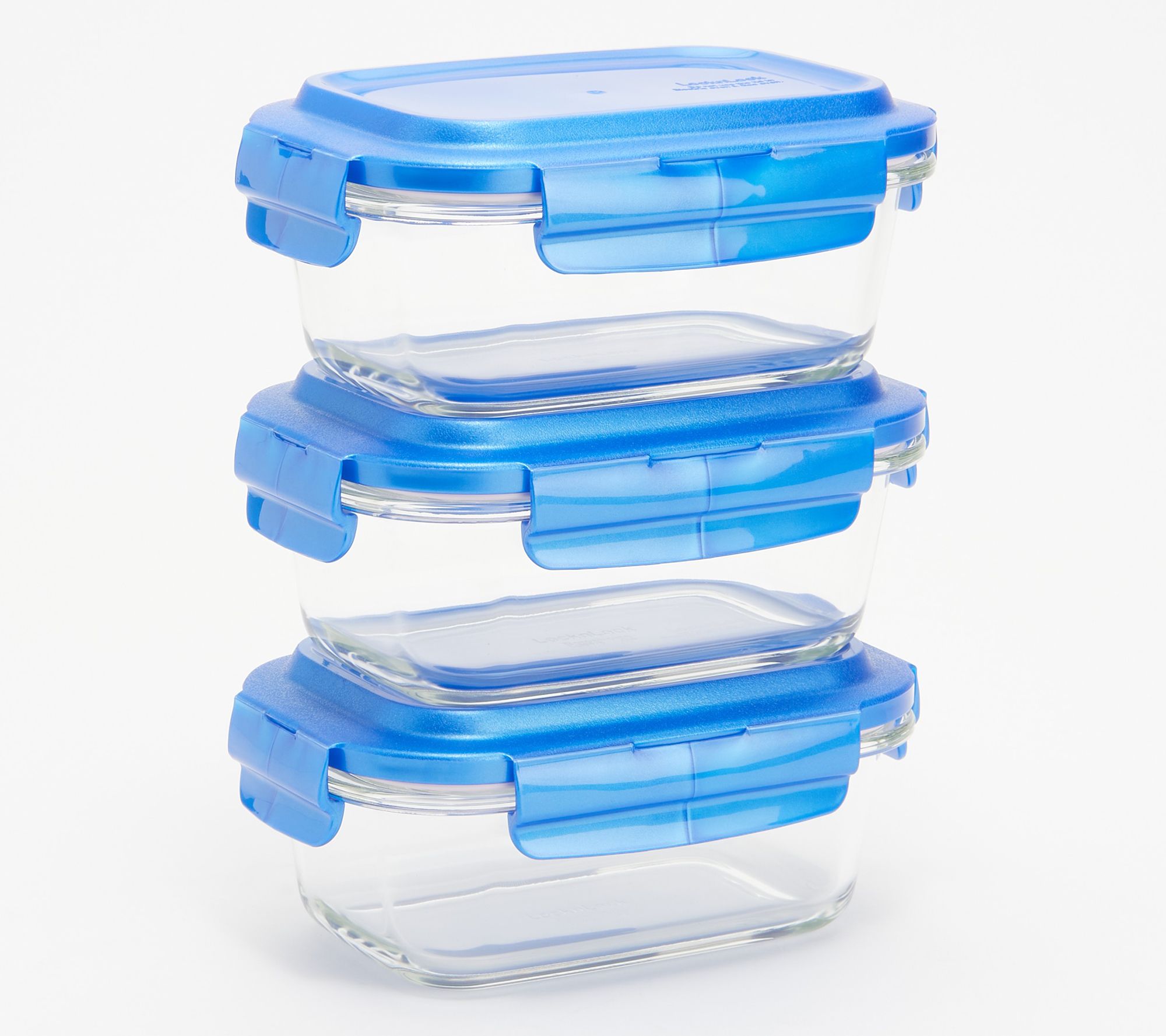 LocknLock Set of 3 Mini Glass Loaf Dishes w/ Locking Lids - QVC.com