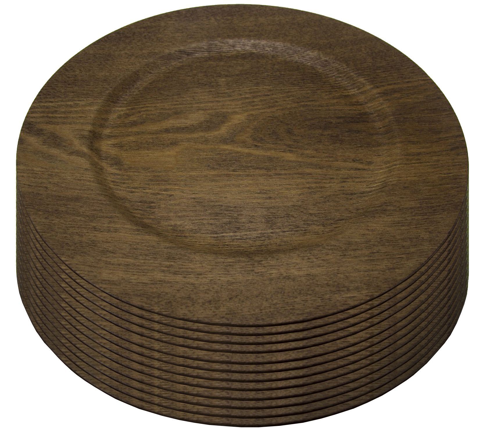 Gibson Home 12 Piece 13" Wooden Skin Luxe PlateChargers