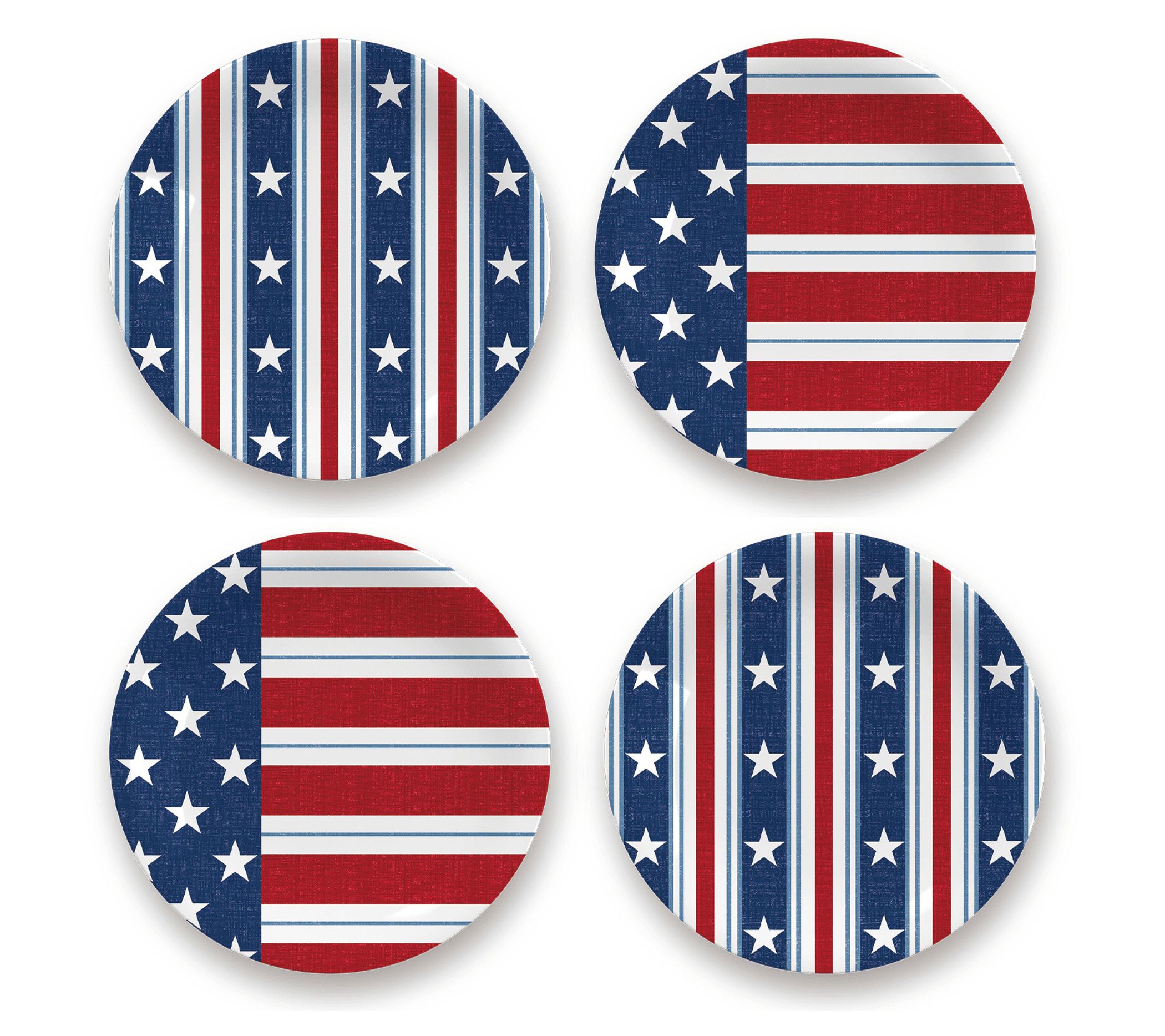 TarHong Stars & Stripes Set of 4 Salad Plates