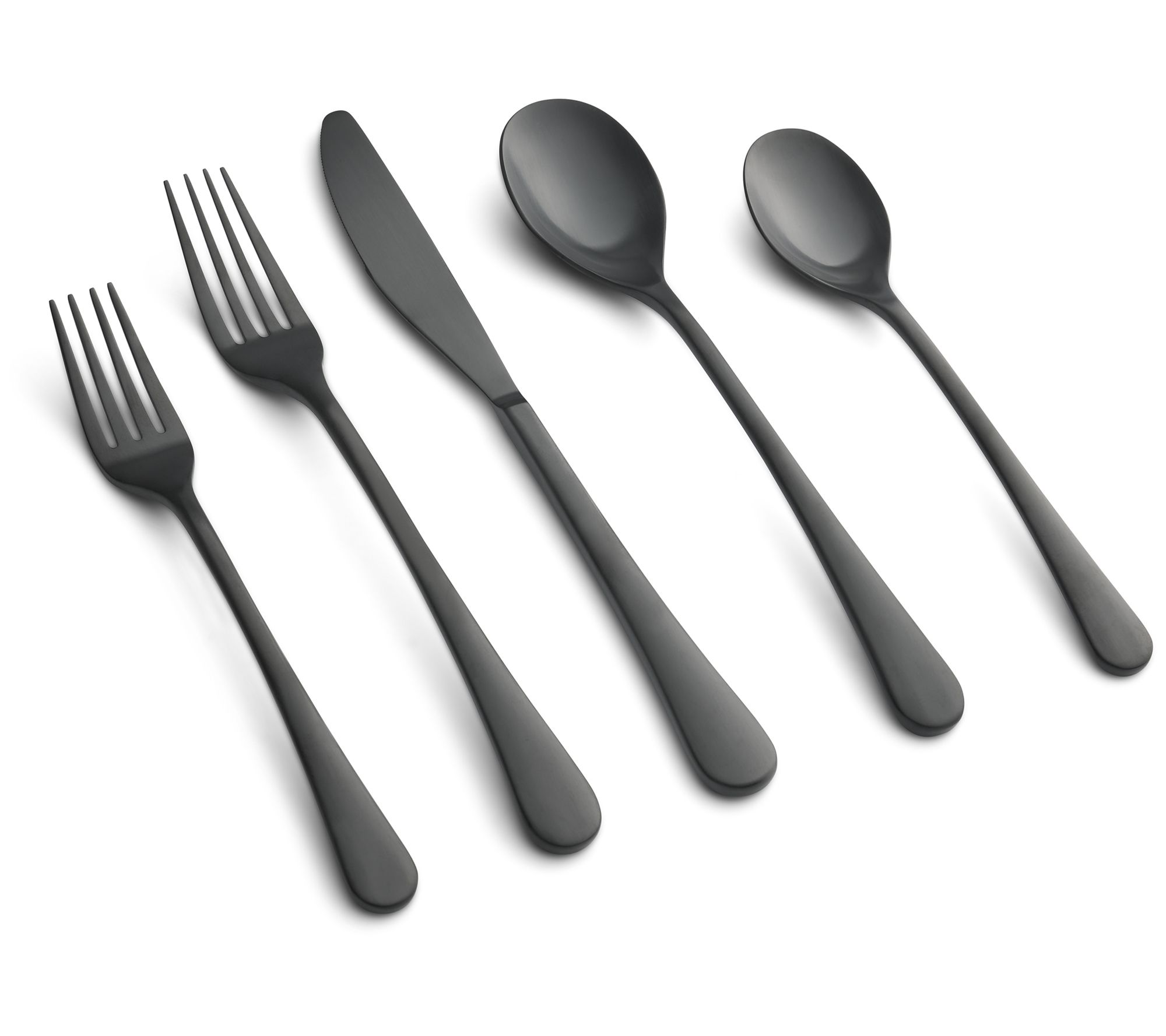 Cambridge Silversmiths Xyla Black Satin 20-Piec Flatware Set