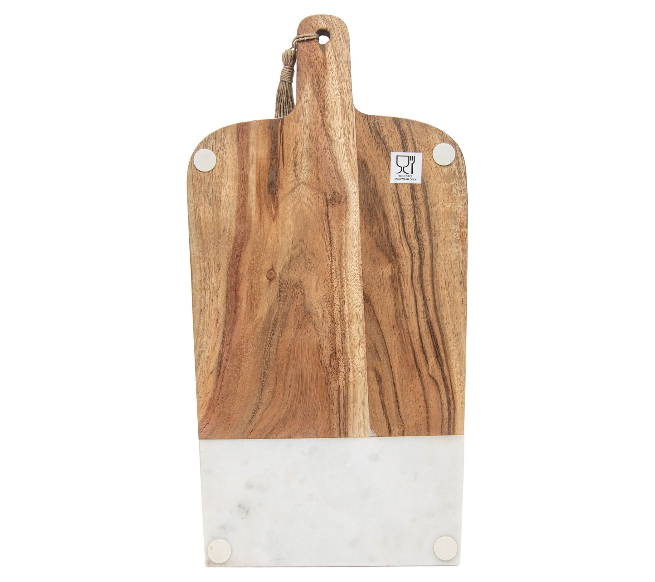 Small Black Wood, Marble & Jute Cutting Board - Foreside Home & Garden
