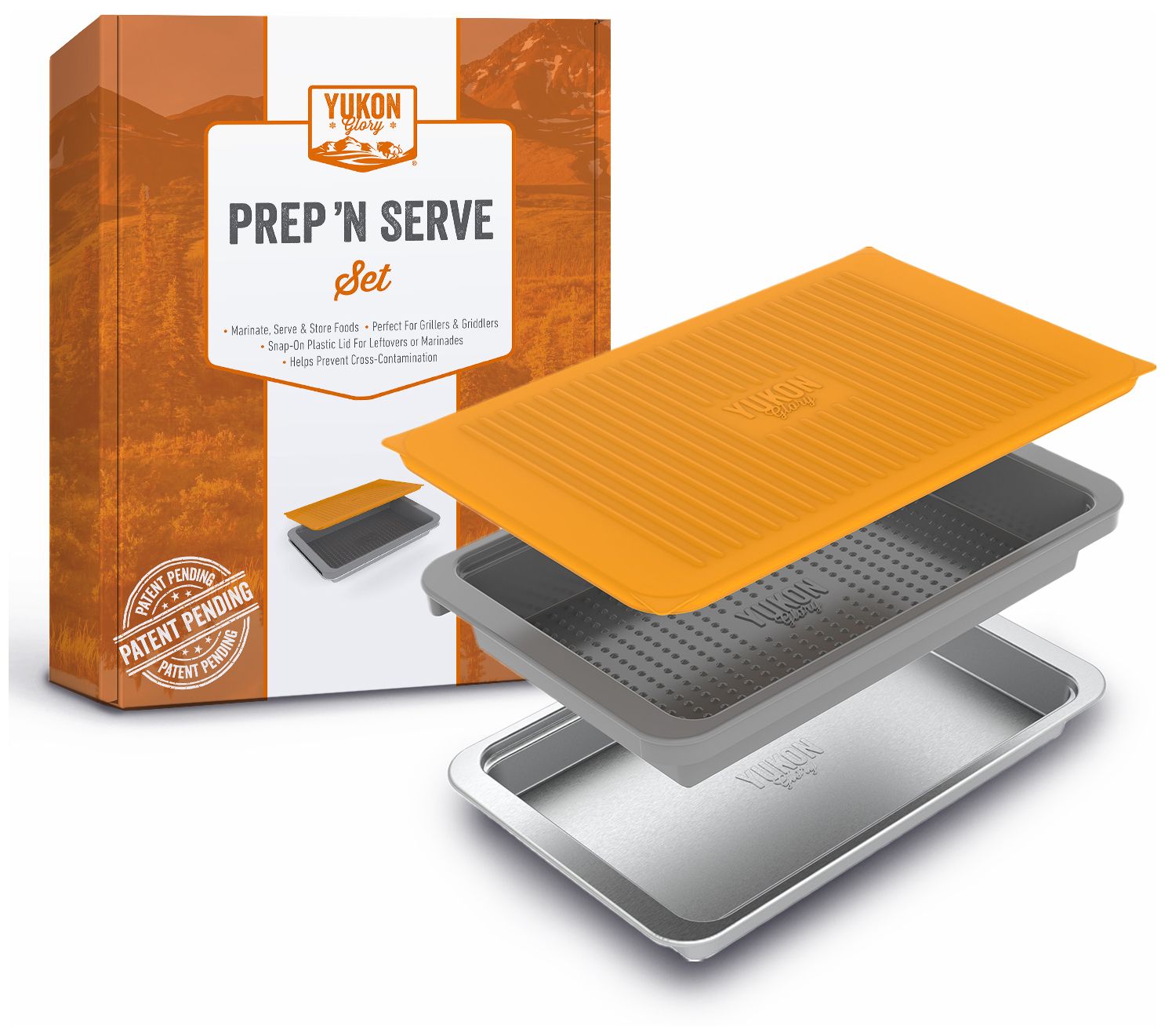 Yukon Glory 3-Piece Grill BBQ Prep 'N Serve Tray Set