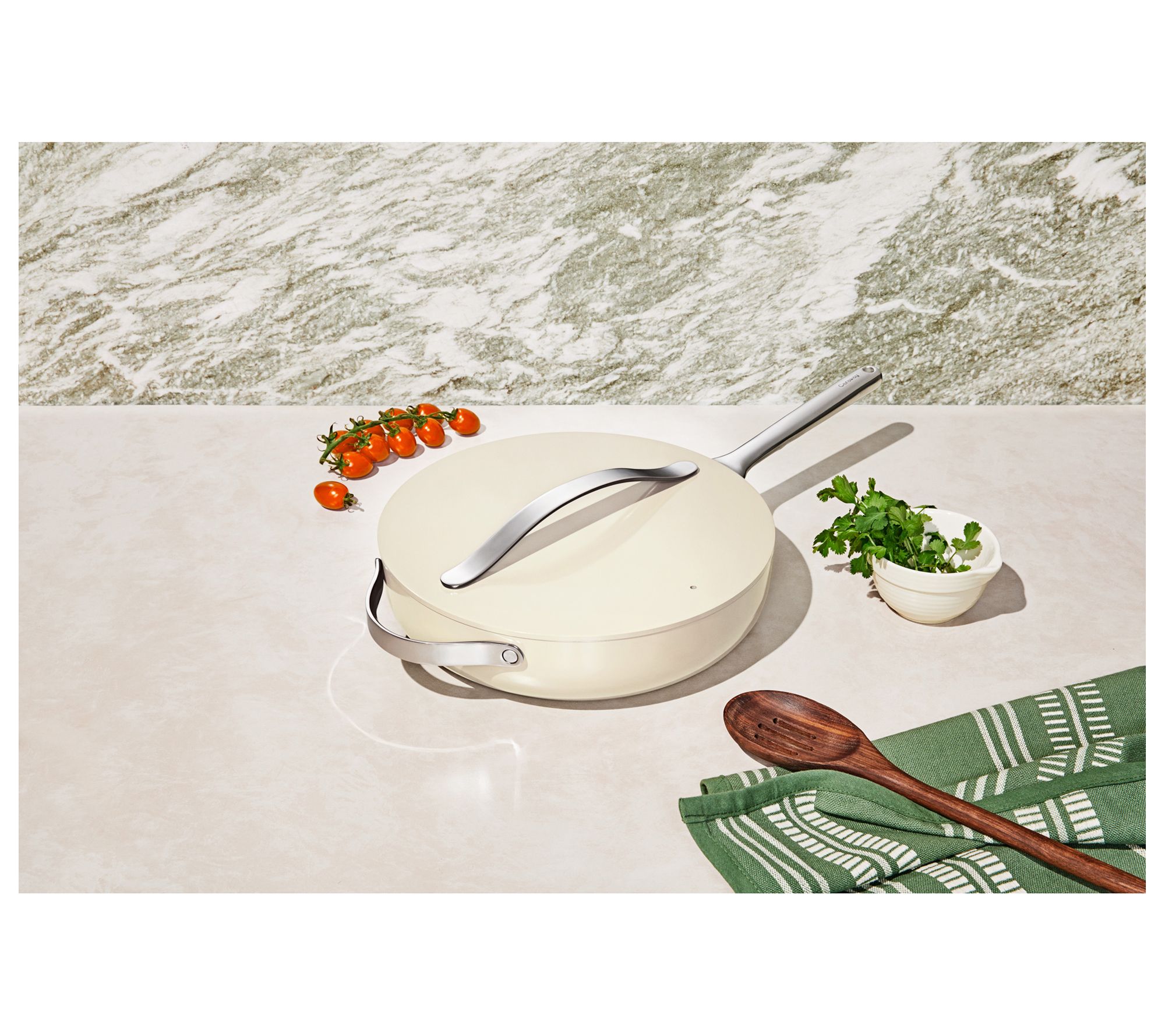 Caraway Nonstick Ceramic 3-Quart Sauce Pan with Lid Sage