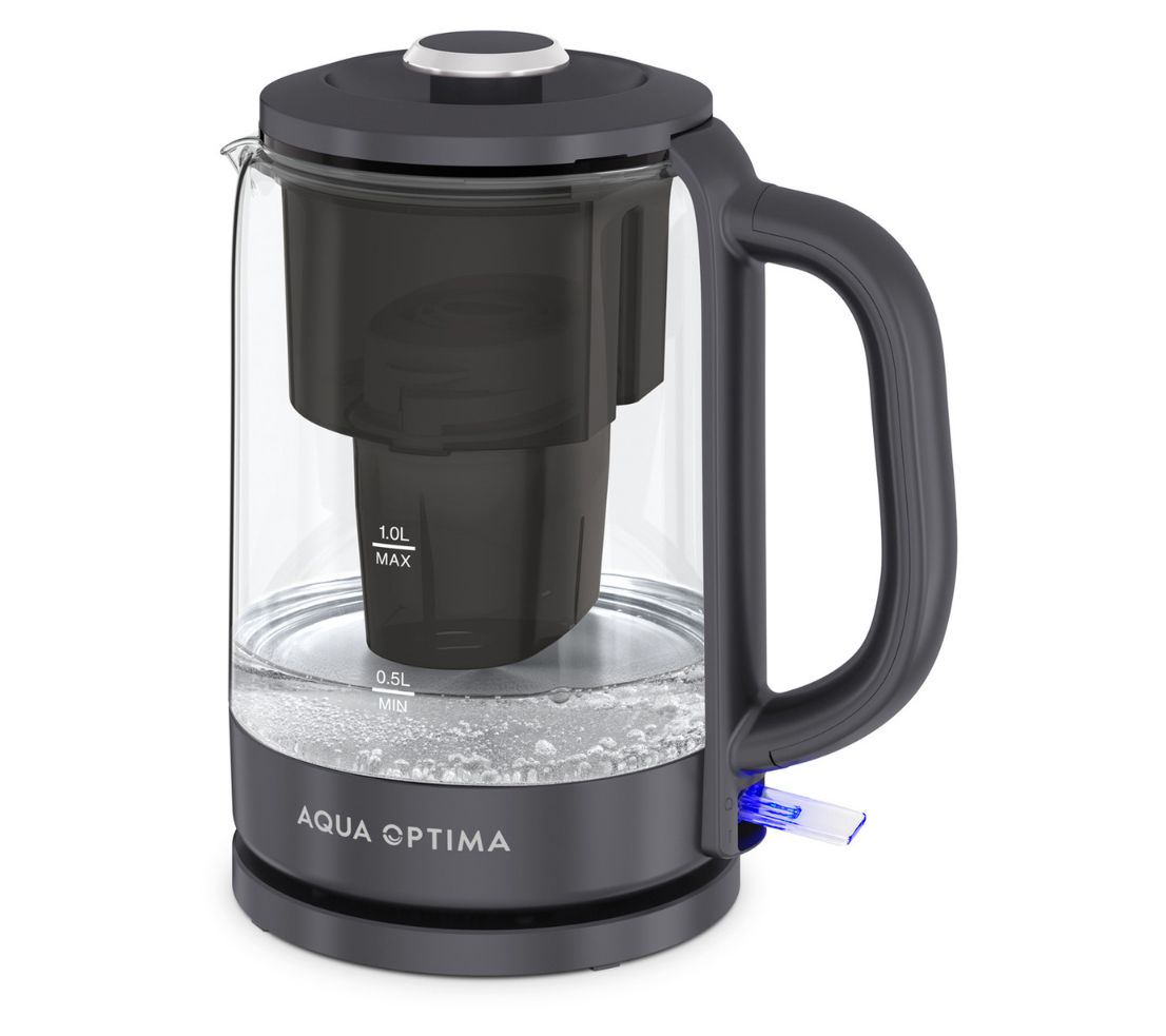Aqua Optima Glass Electric Kettle w/ Water Filter, 1500W 1.7L