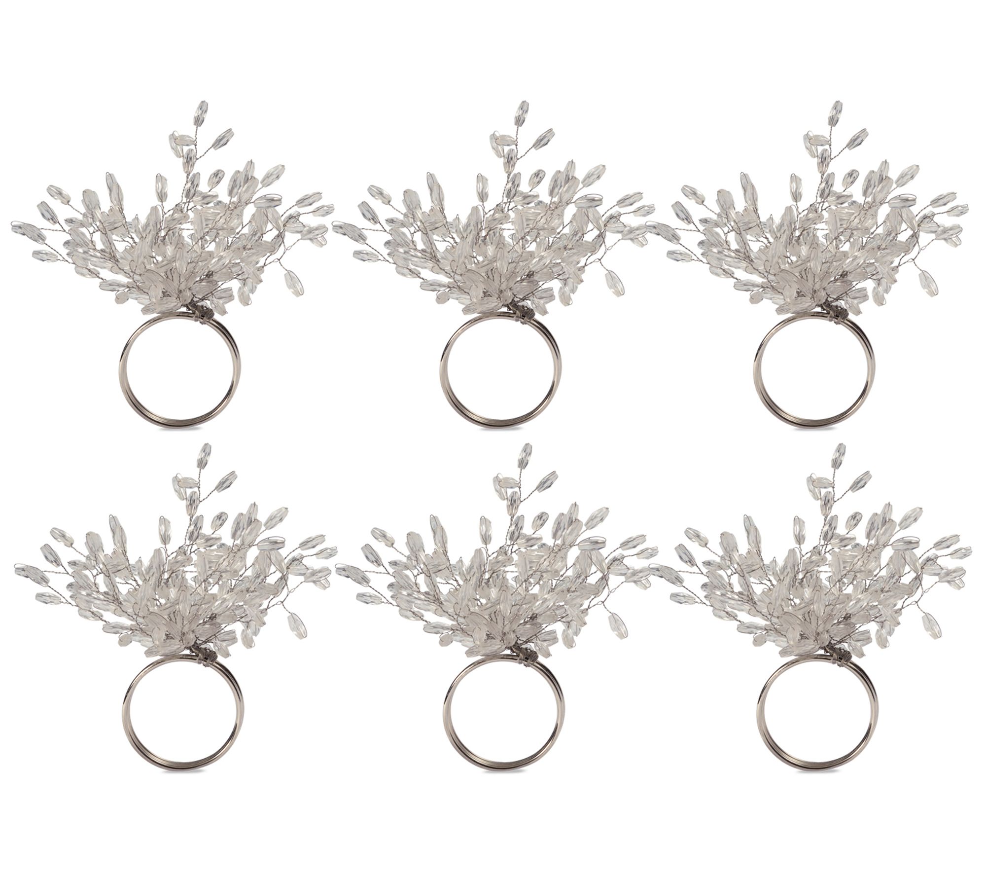 Design Imports Set/6 Beaded Burst Napkin Rings