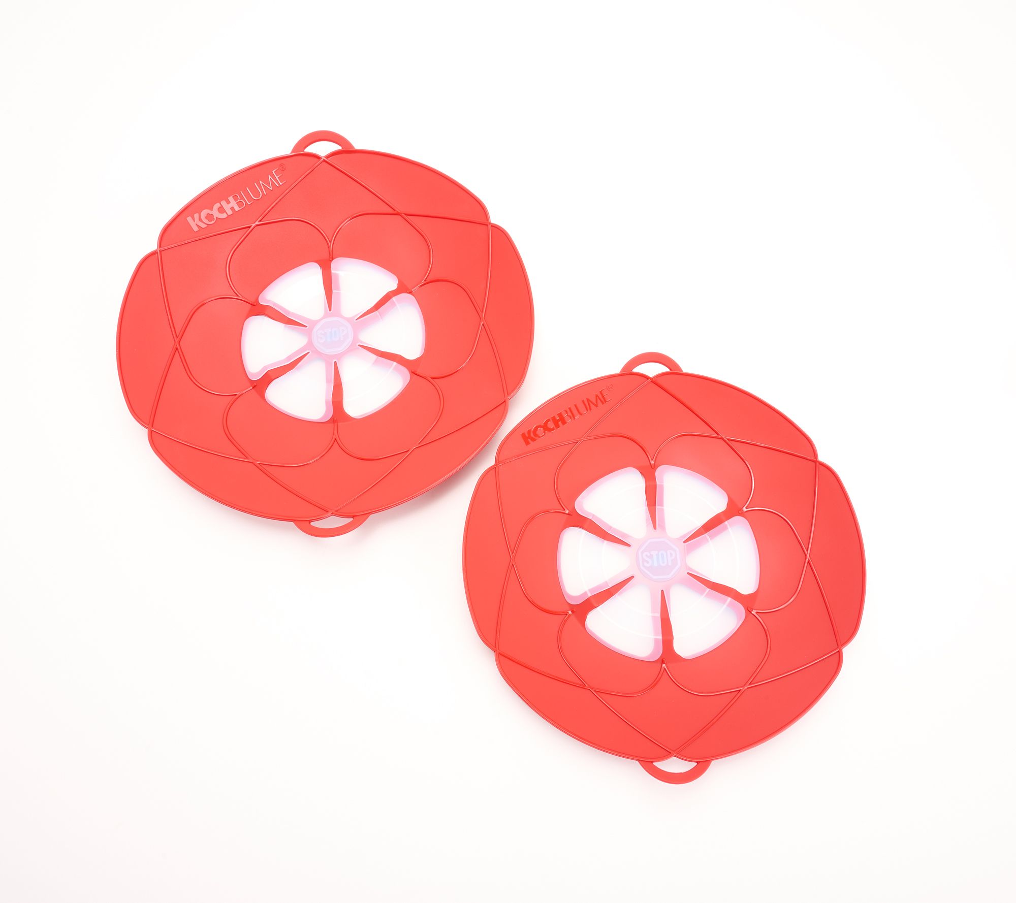 "As Is" Kochblume Set of 2 Silicone Spill Stopper Lids