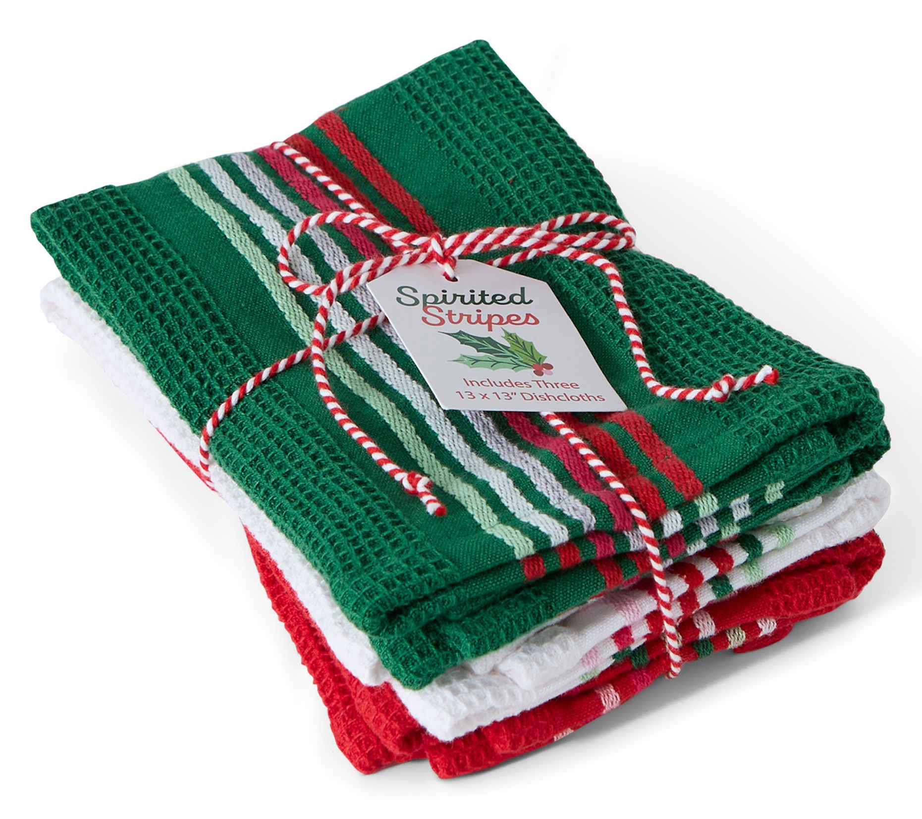 Design Imports Set of 3 Spirited Stripes Dishcloths
