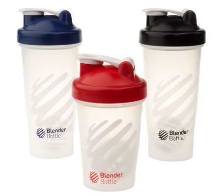 Chris Freytag Set of 3 Blender Bottles w/Blender Ball & Bottle Sling 