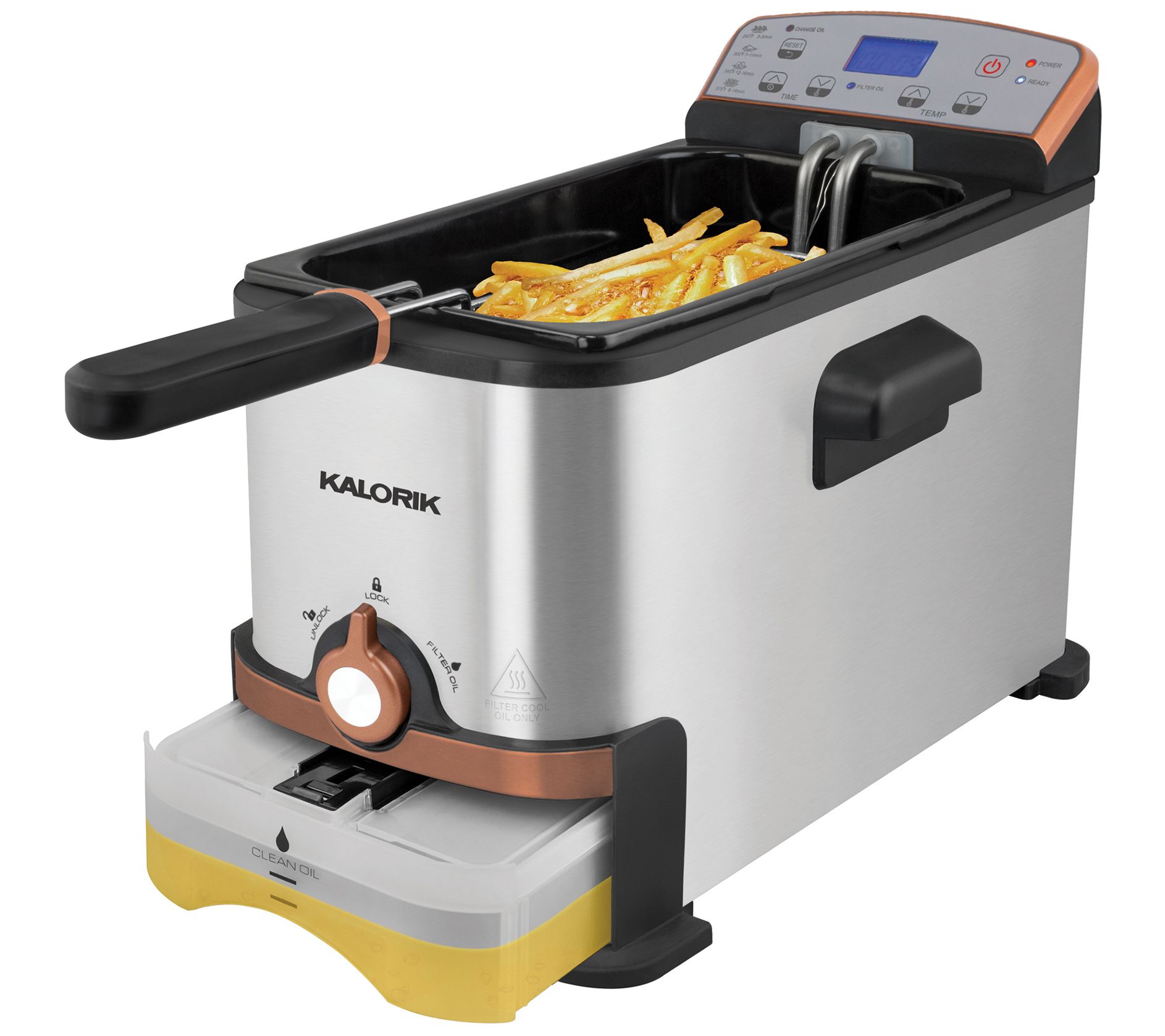 Kalorik 3.2 Qt. Digital Deep Fryer with Oil Filtration