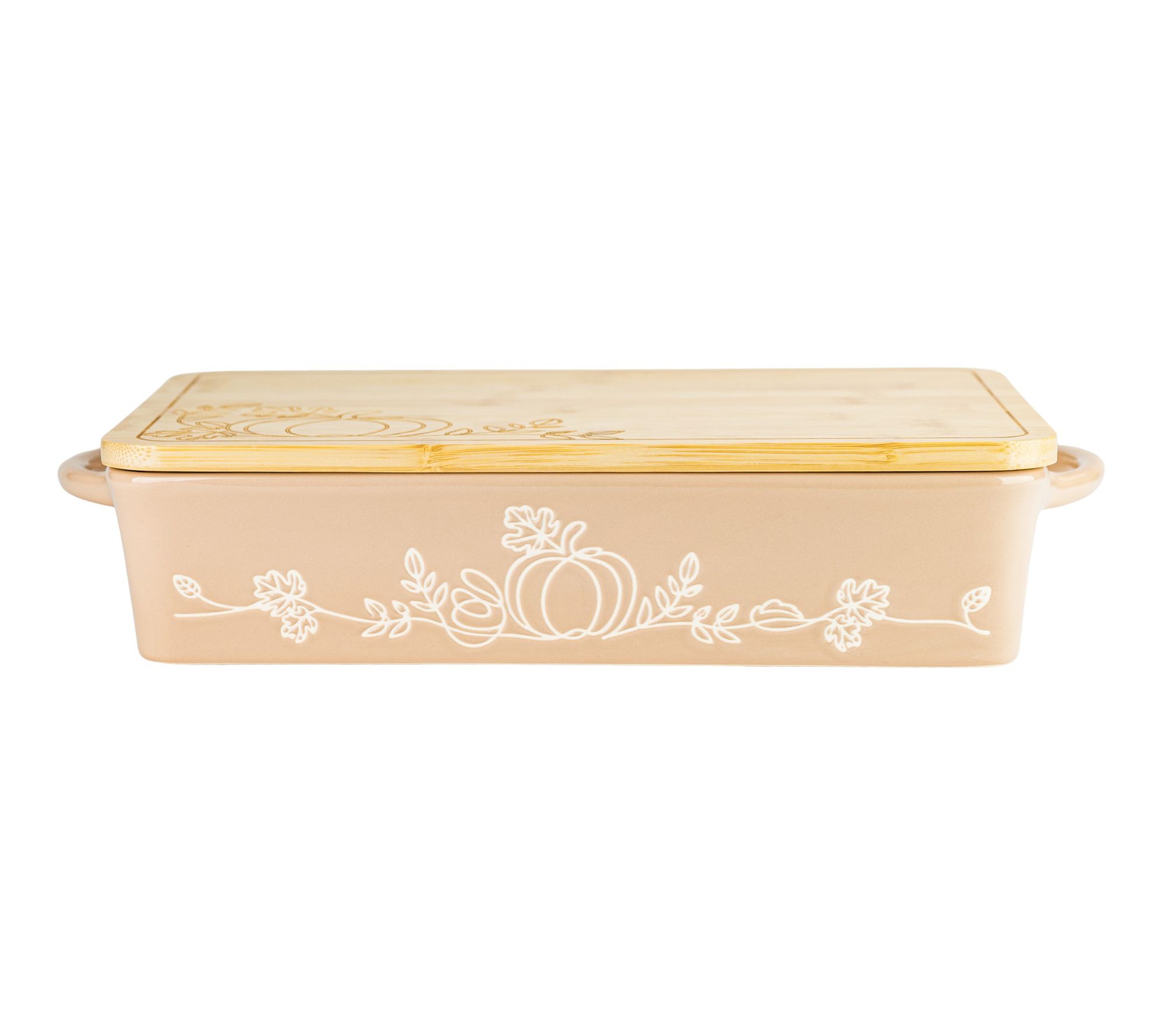 10 Strawberry Street Pumpkin Vine Baker w/ Embossed wood Lid