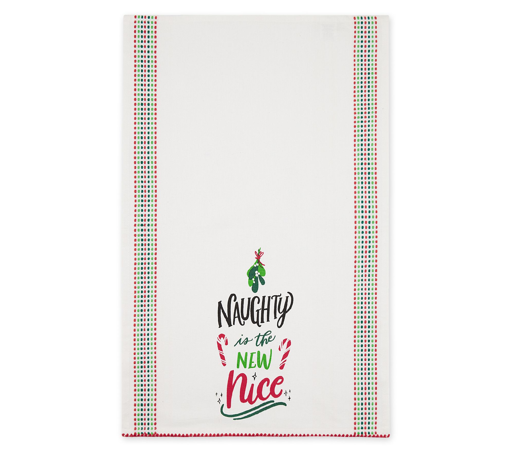 Design Imports Set of 2 Assorted Naughty Nice Kitchen Towels 