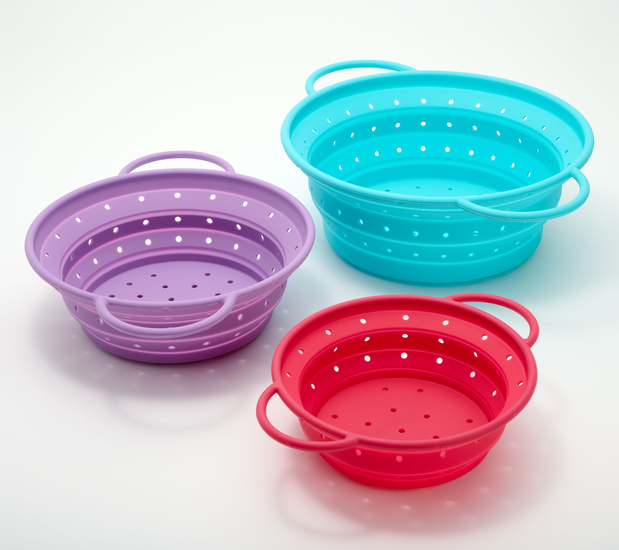 Prepology 3-Piece Collapsible Silicone Strainer Set 
