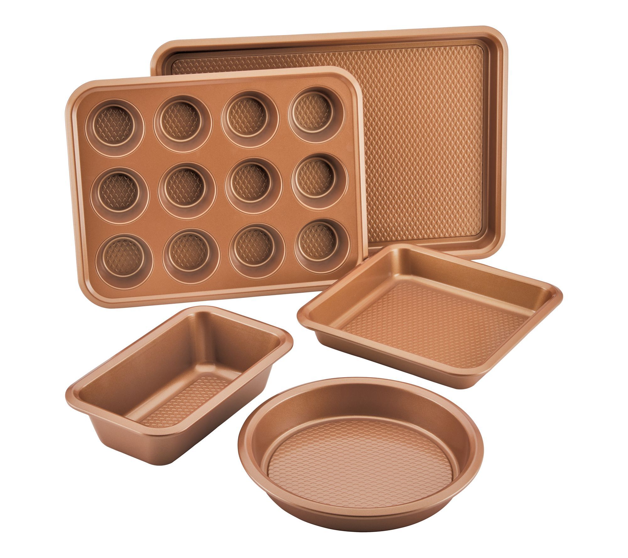 Ayesha Curry Nonstick Bakeware Set, Copper, 5-P iece