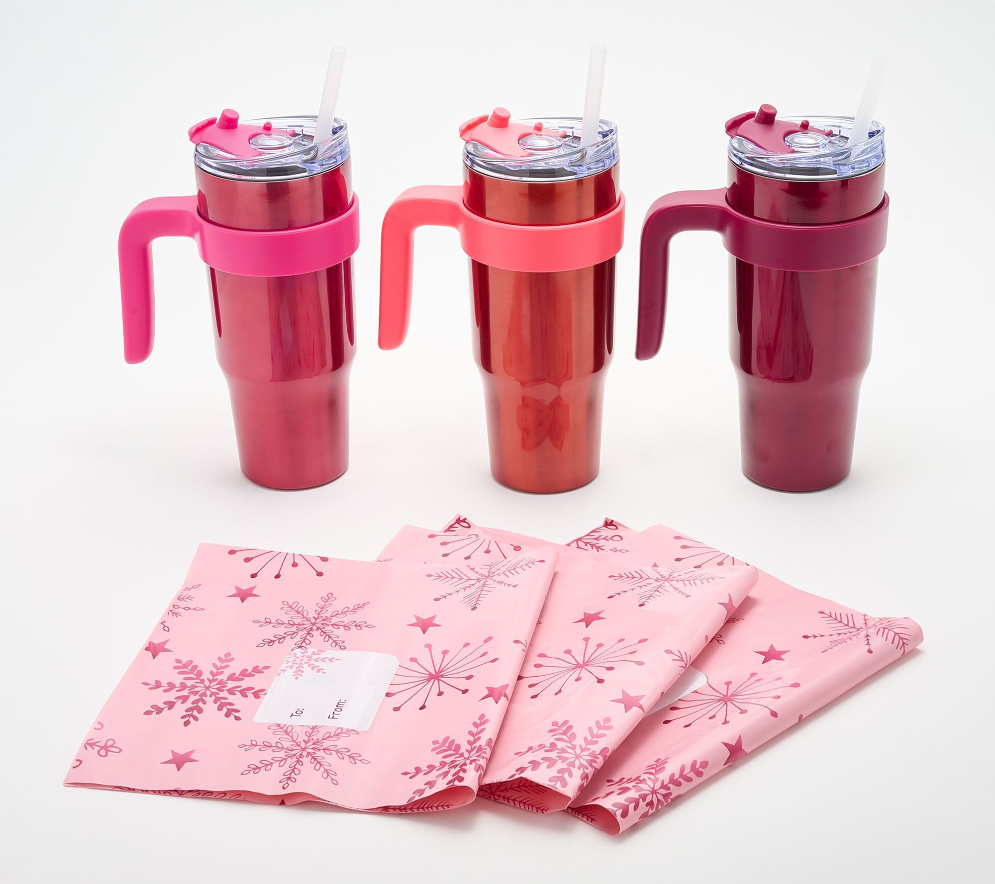 Primula Set of (3) 30oz Tumblers with Straws