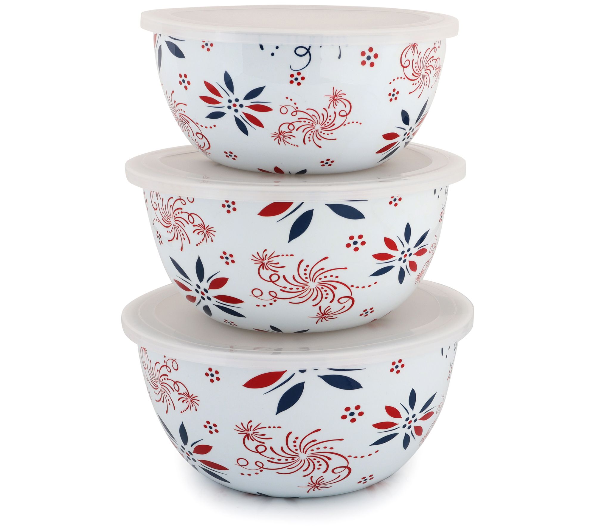 "As Is" Temp- tations Seasonal Set of (3) Stainless Steel Bowls