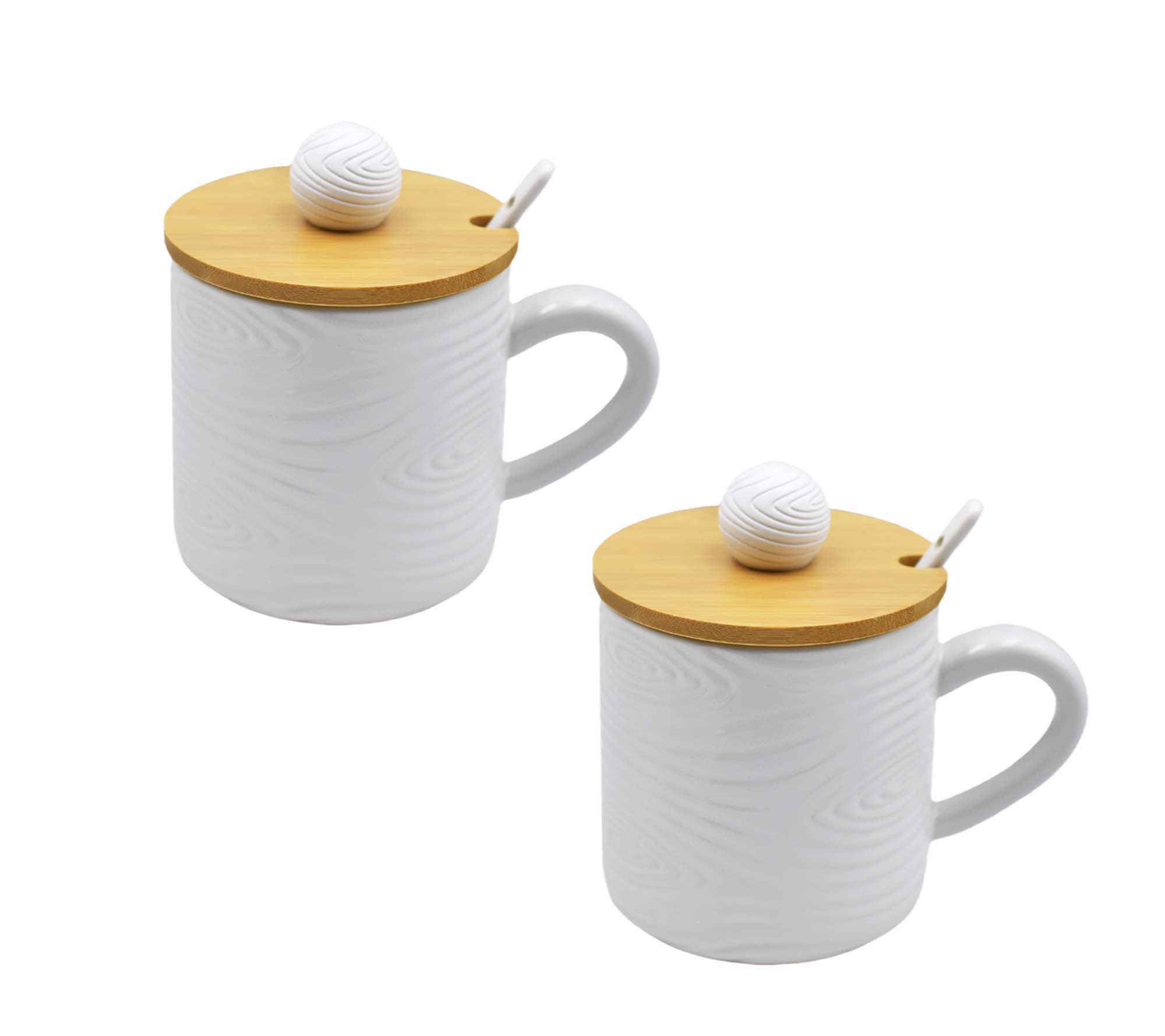 Temp-tations Special Edition S/2 20-oz Mugs with Wood Lids and Spoons