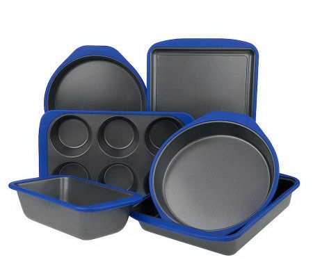 Technique 8pc Red Silicone Bakeware Set w Case Muffin Bread Cake