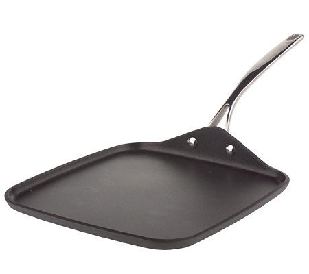 Technique Style Hard Anodized 11 Grill Pan w/Glass Press CooksEssentials 