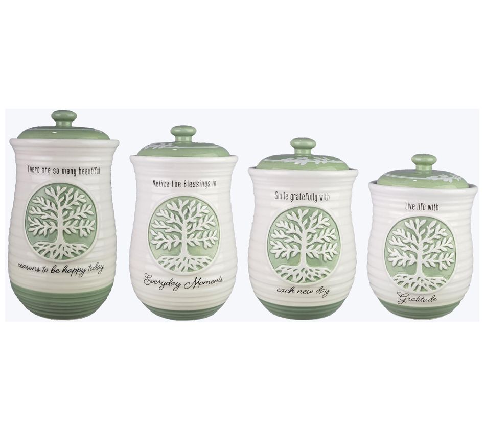 Tabletops Gallery 3-Piece Embossed Canister Set