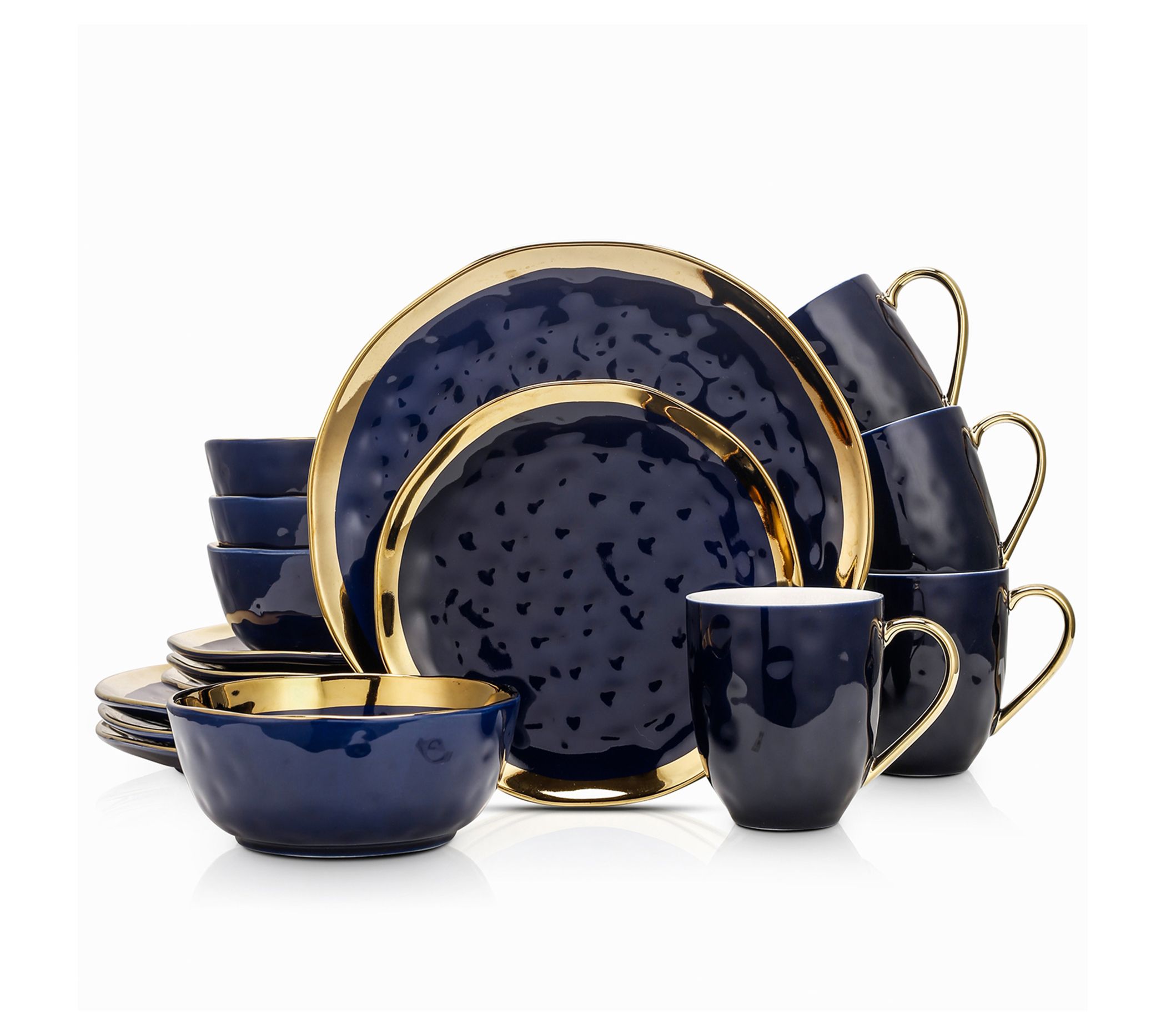 Stone + Lain Florian 16-Piece Porcelain Halo Dinnerware Set