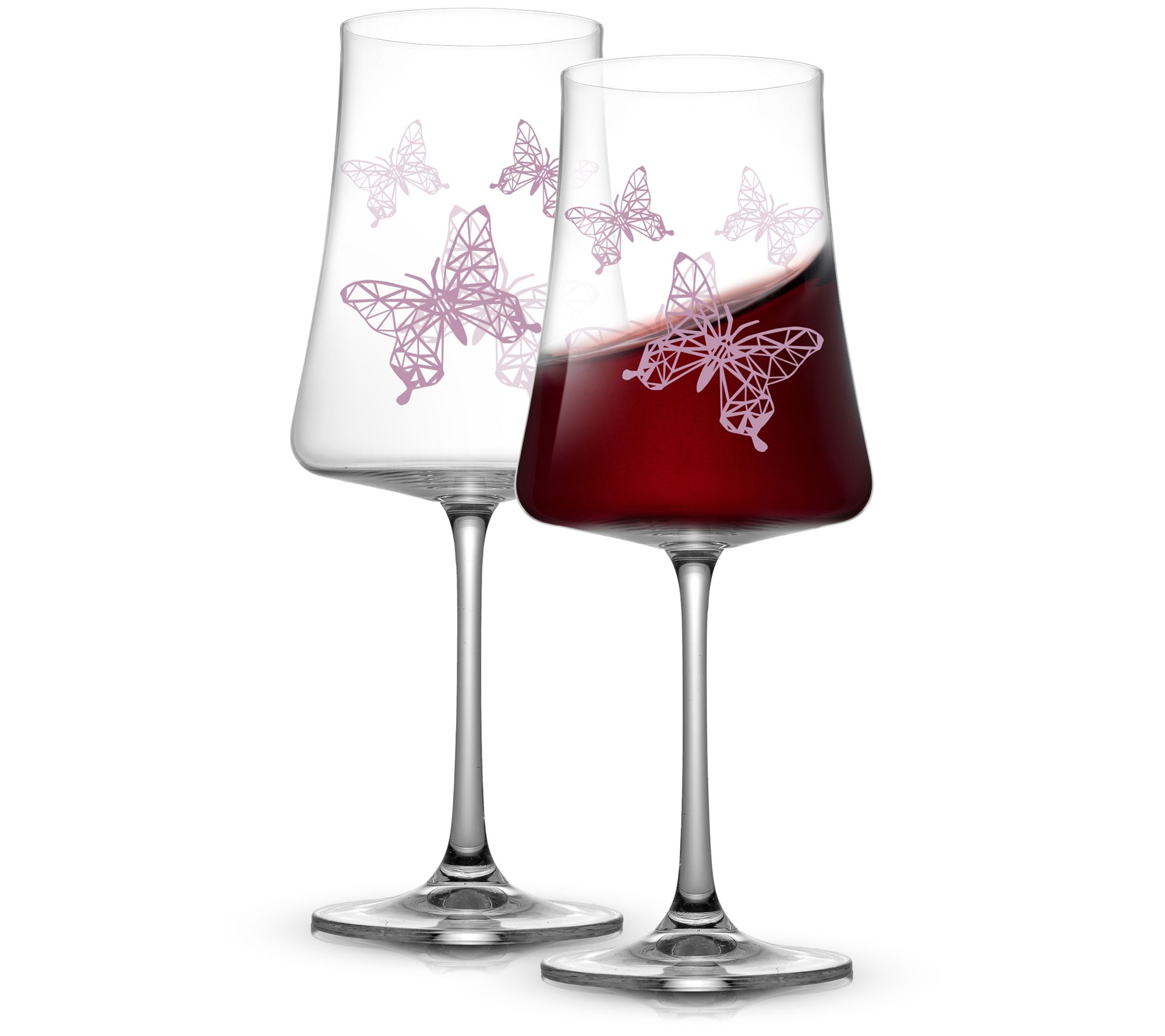 JoyJolt Ribbed Glass Red Wine Glasses Set & Reviews